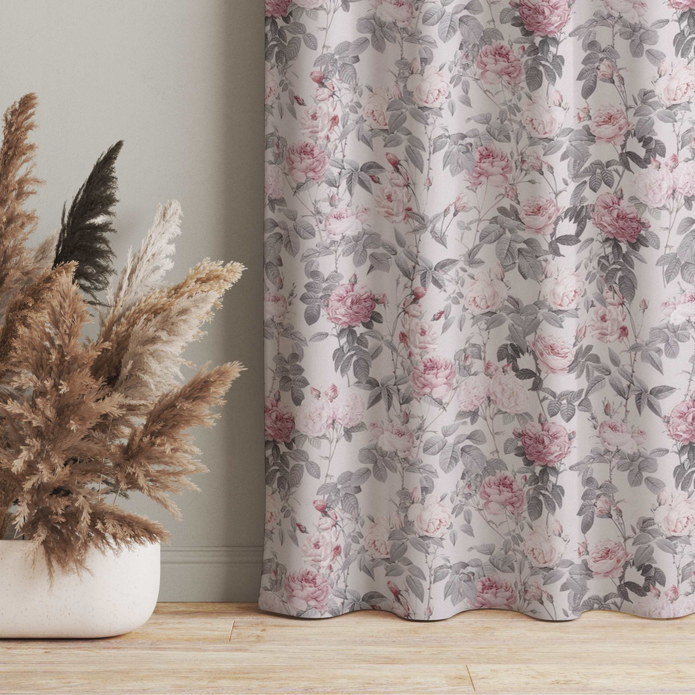 Vorhang Rosenblüten auf Rosa