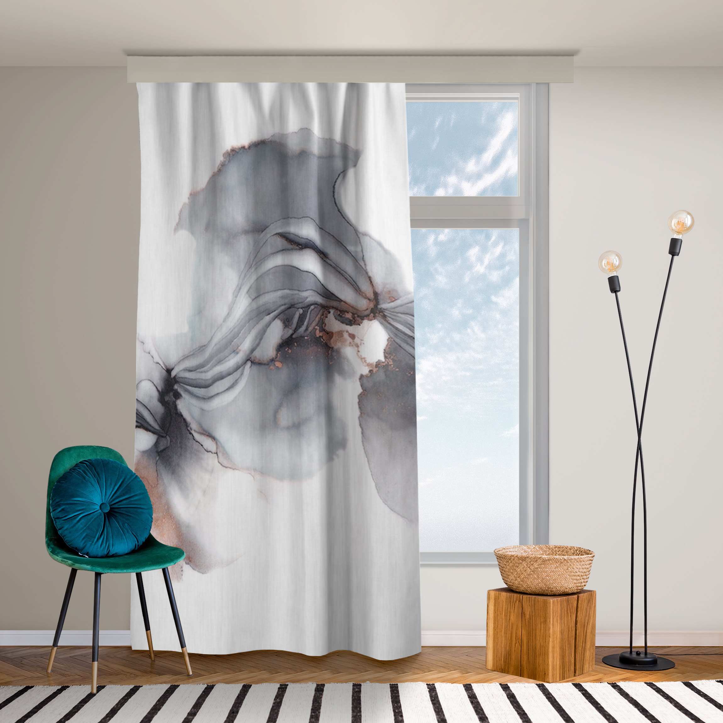 Vorhang Schwarze Medusa mit Kupferglanz