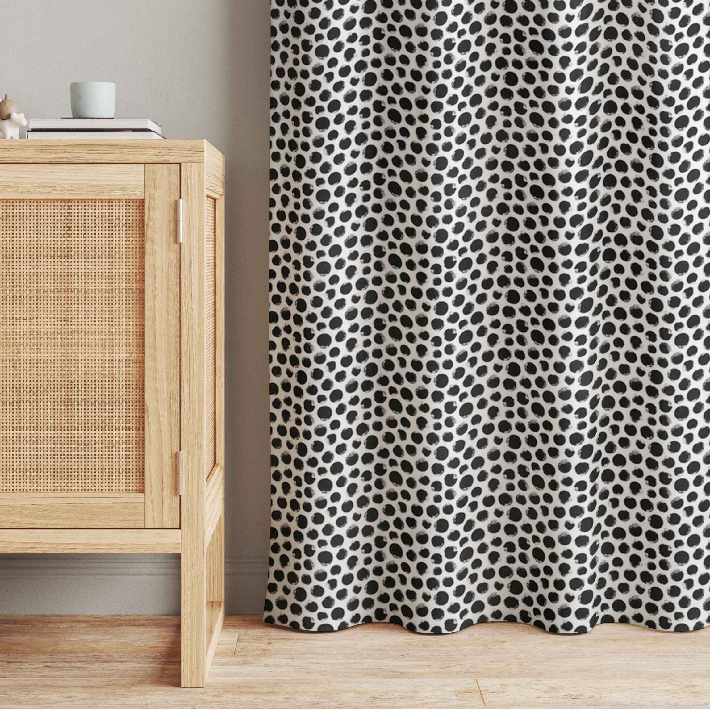 Vorhang Schwarze Tusche Polkadots