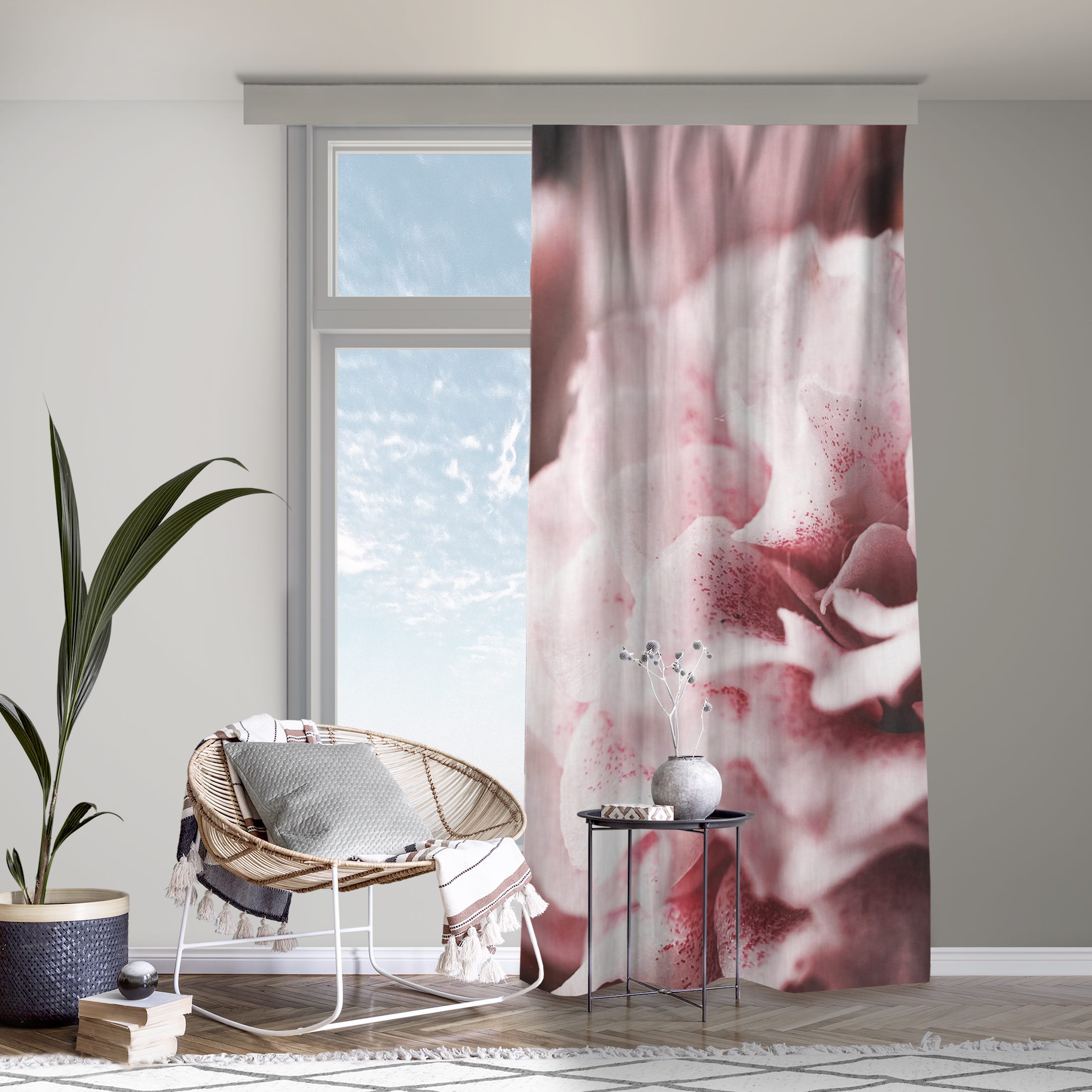 Vorhang Shabby Rosa Rose Pastell