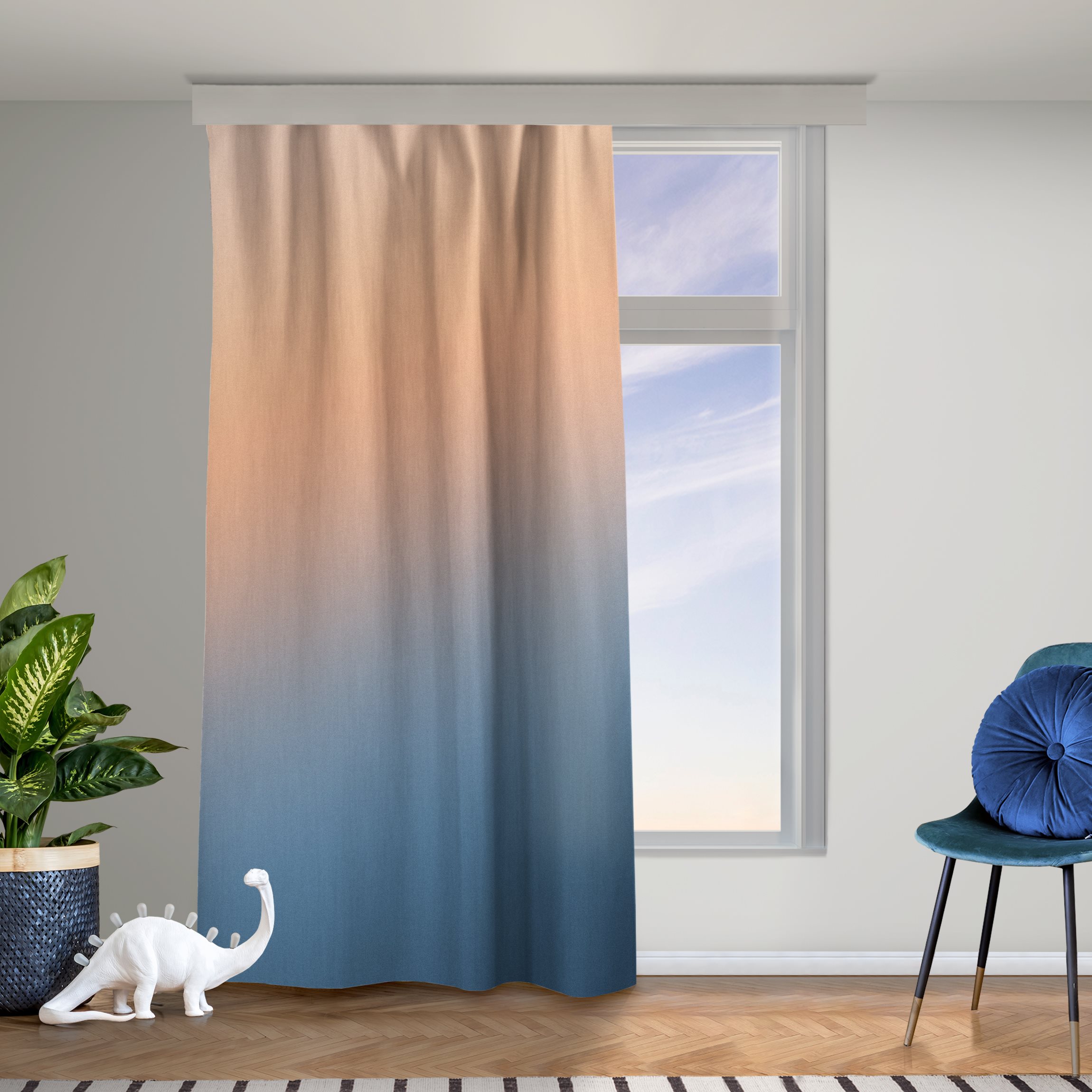 Vorhang Sonnaufgang über Meer Farbverlauf