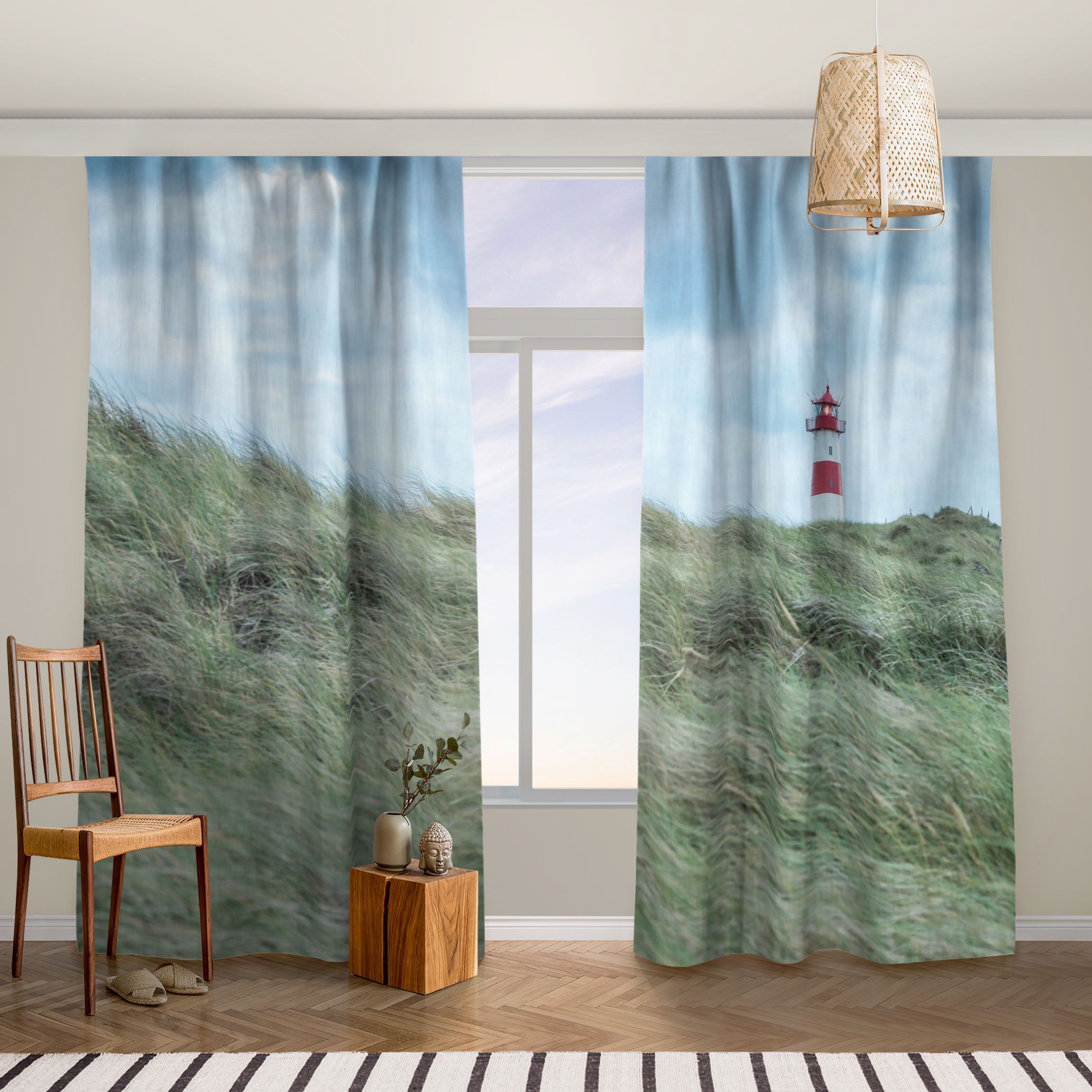 Vorhang Stürmische Zeiten am Leuchtturm