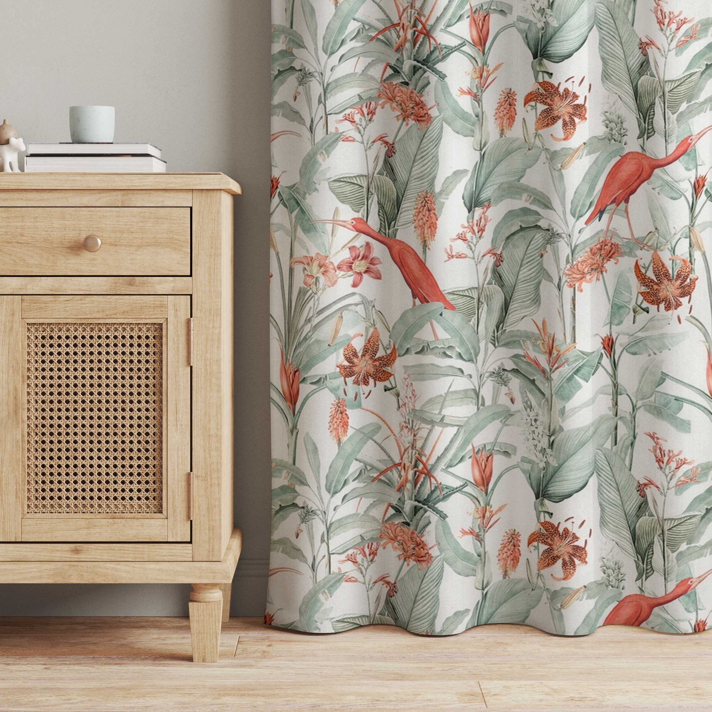 Vorhang Tigerlilie und Kraniche in Botanik