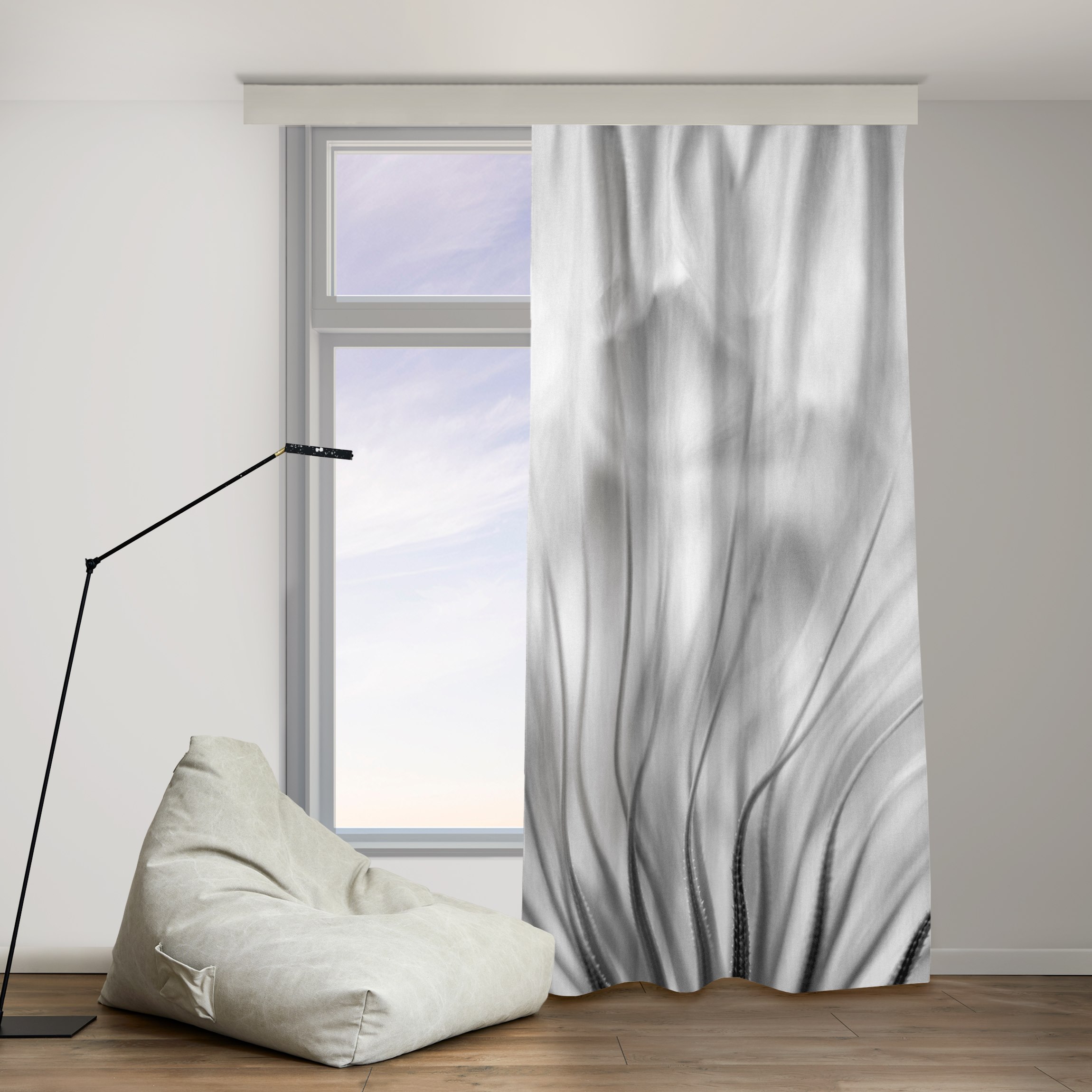 Vorhang Traumhafte Pusteblume Schwarz-Weiß