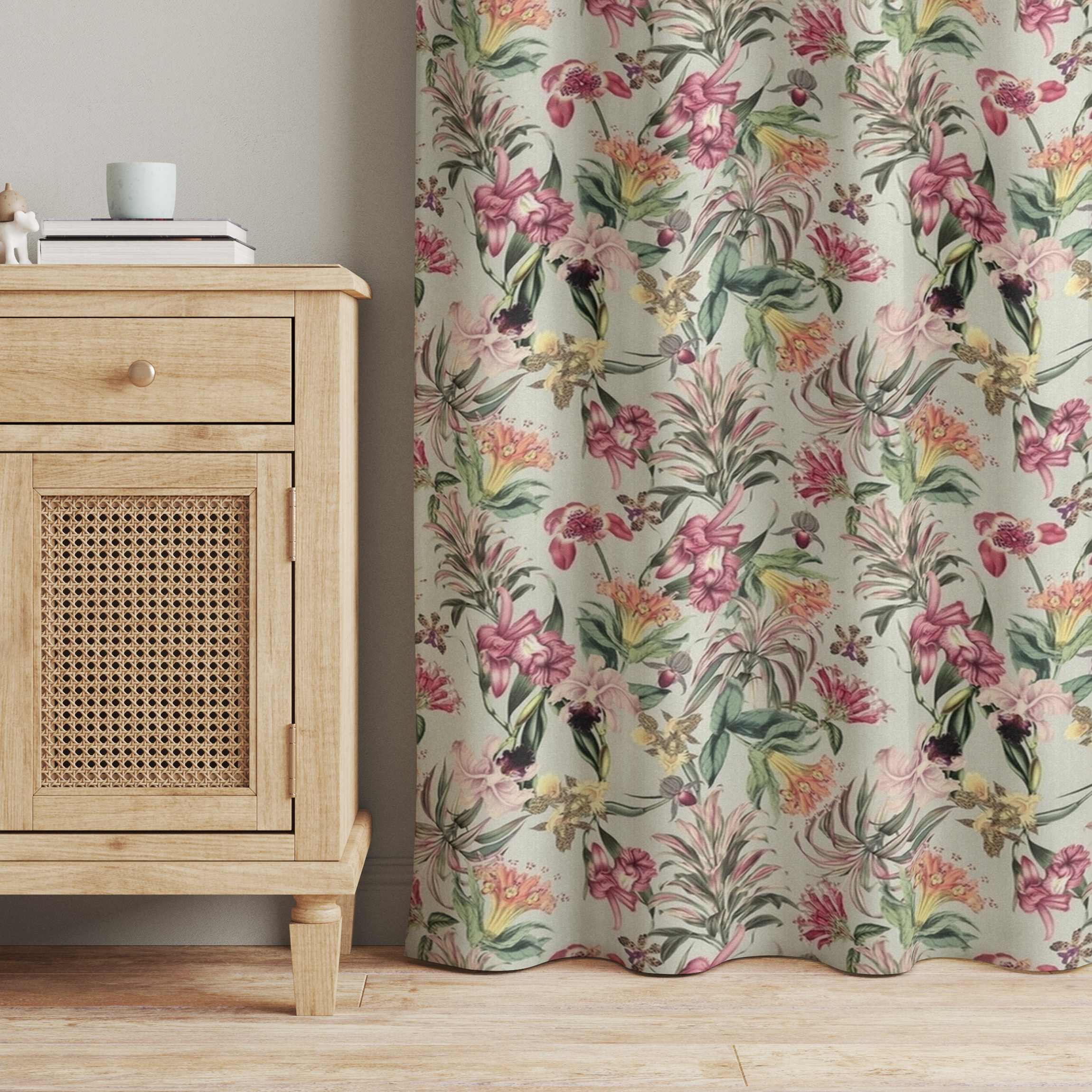 Vorhang Tropische Blumen vor Mint