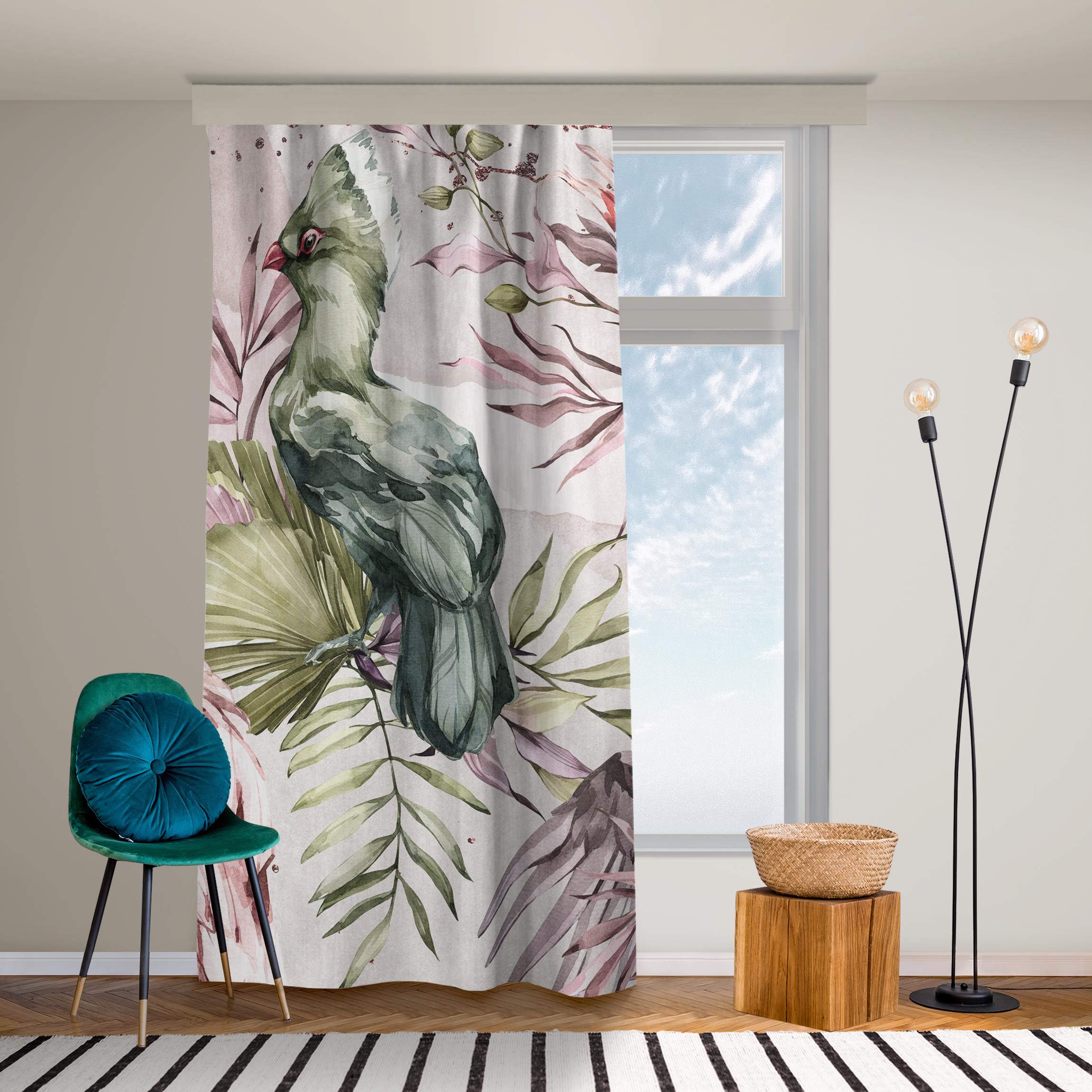 Vorhang Tropische Vögel - Bunte Kakadus und Kolibri