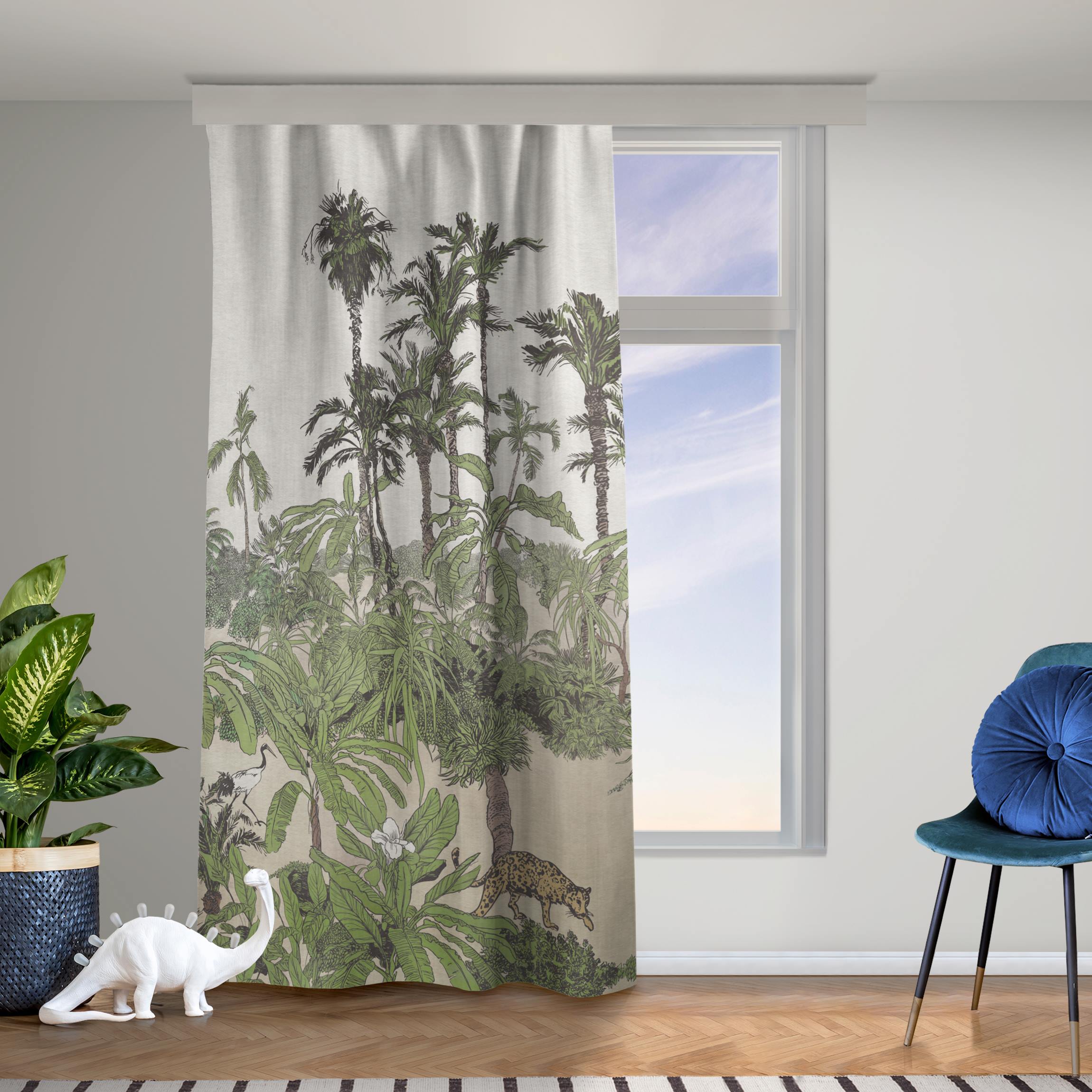 Vorhang Tropische Zeichnung - Dschungel mit Aquarell