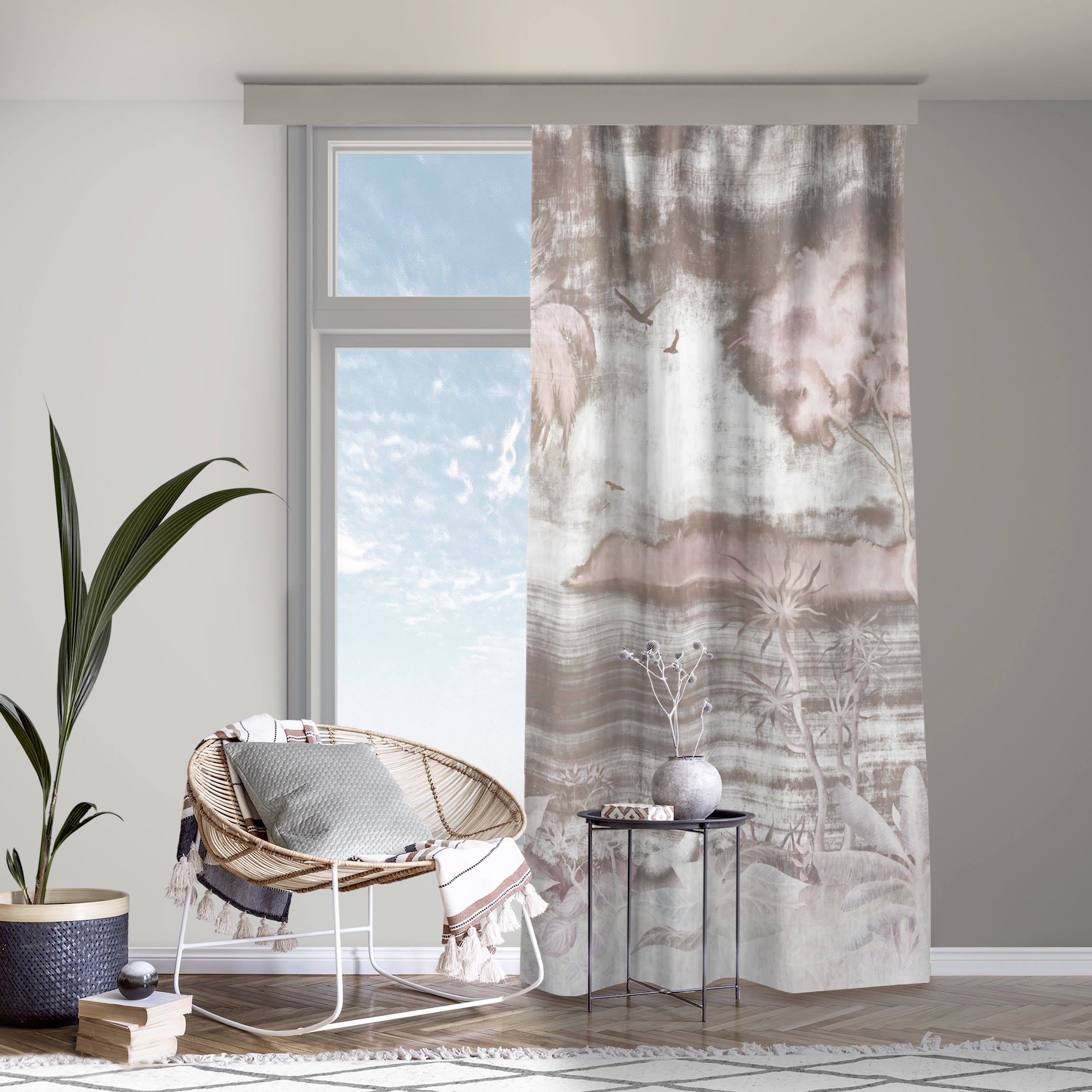 Vorhang Tropischer See in Rosa