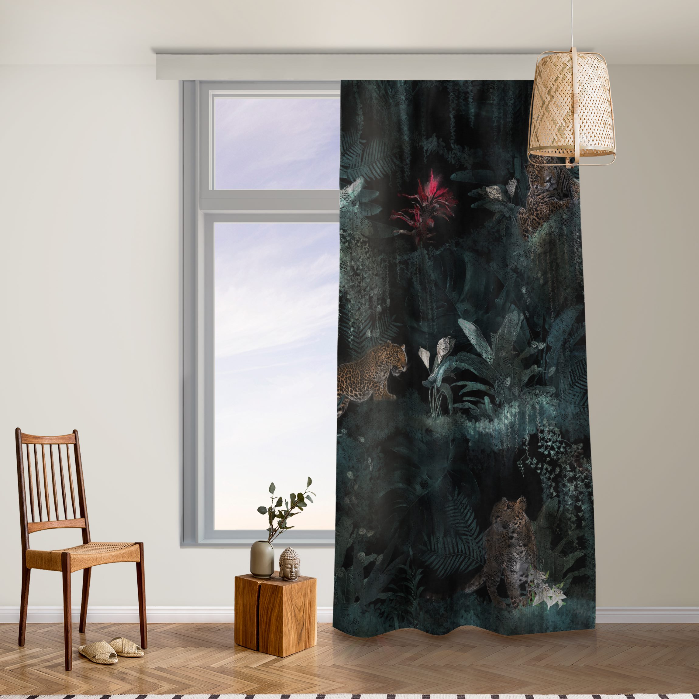 Vorhang Tropischer Wald mit Leoparden