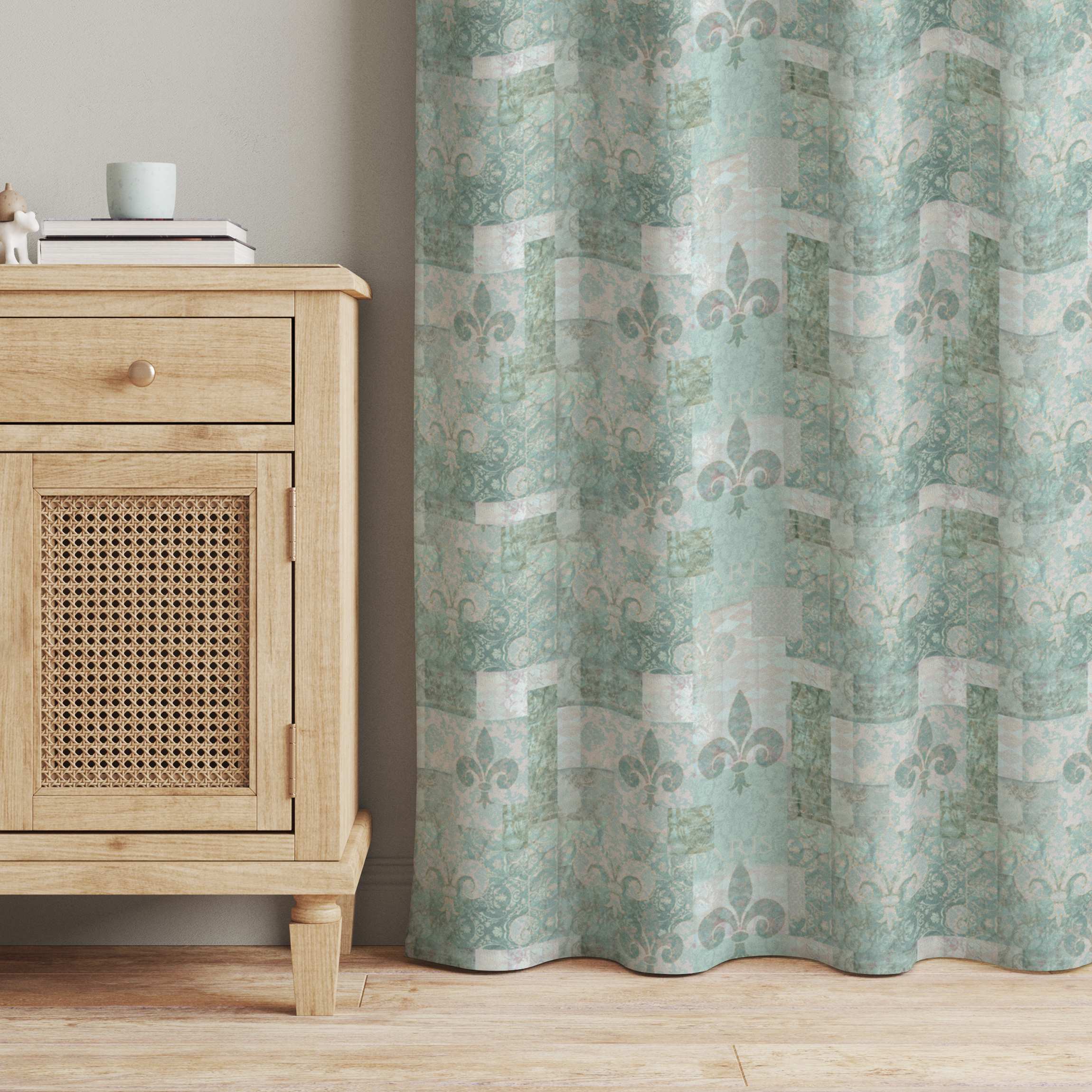 Vorhang Türkis Patchwork