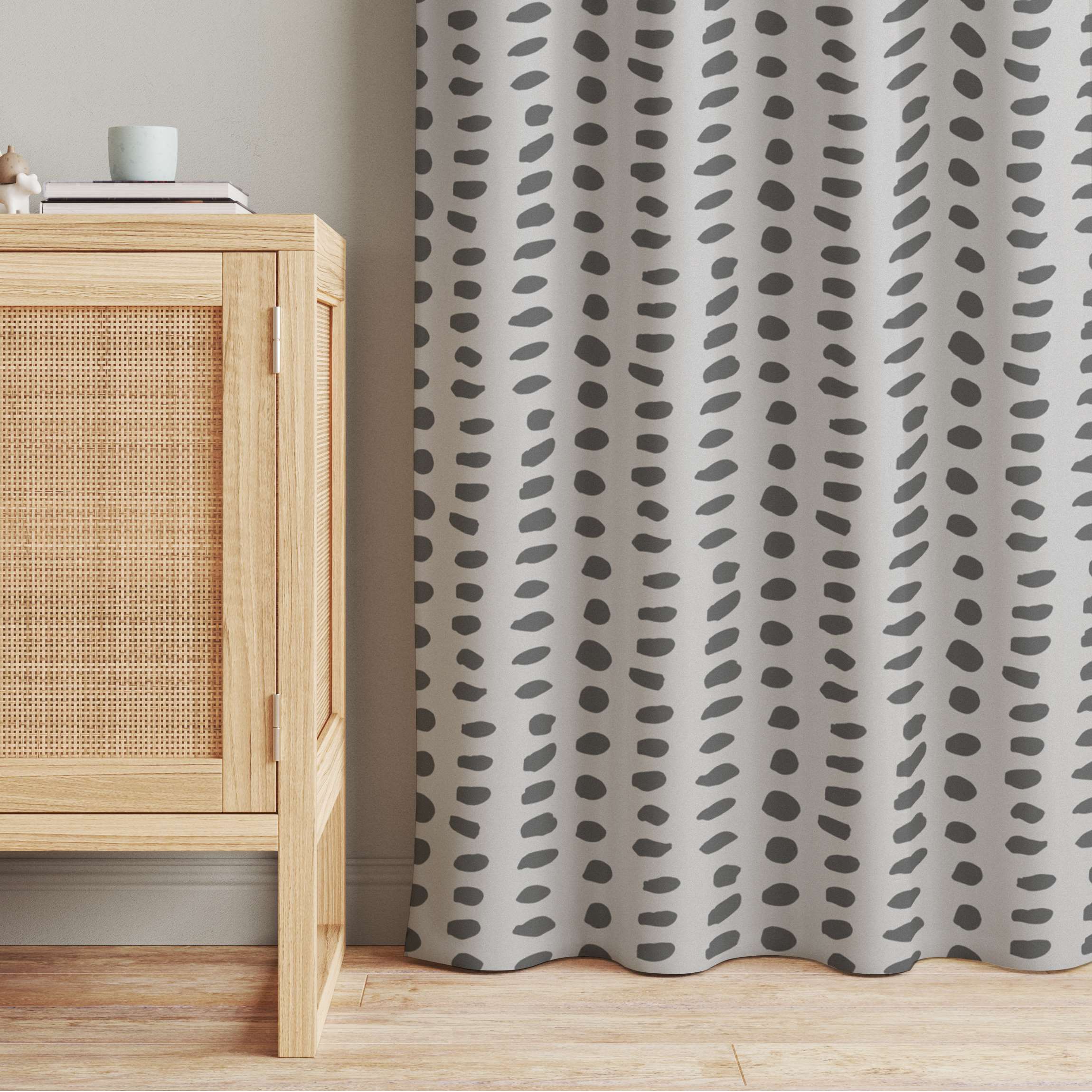 Vorhang Ungleiche Punkte Muster - Grau