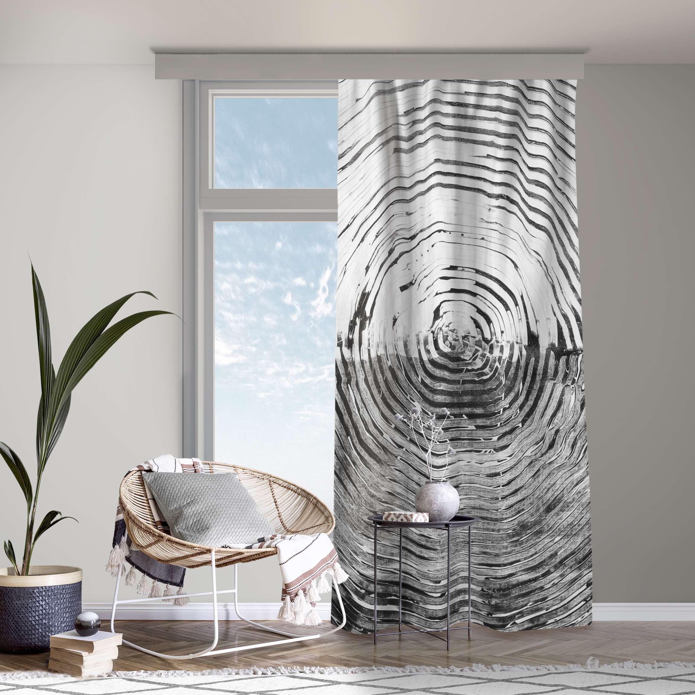 Vorhang Verschmelzung Schwarz Weiß