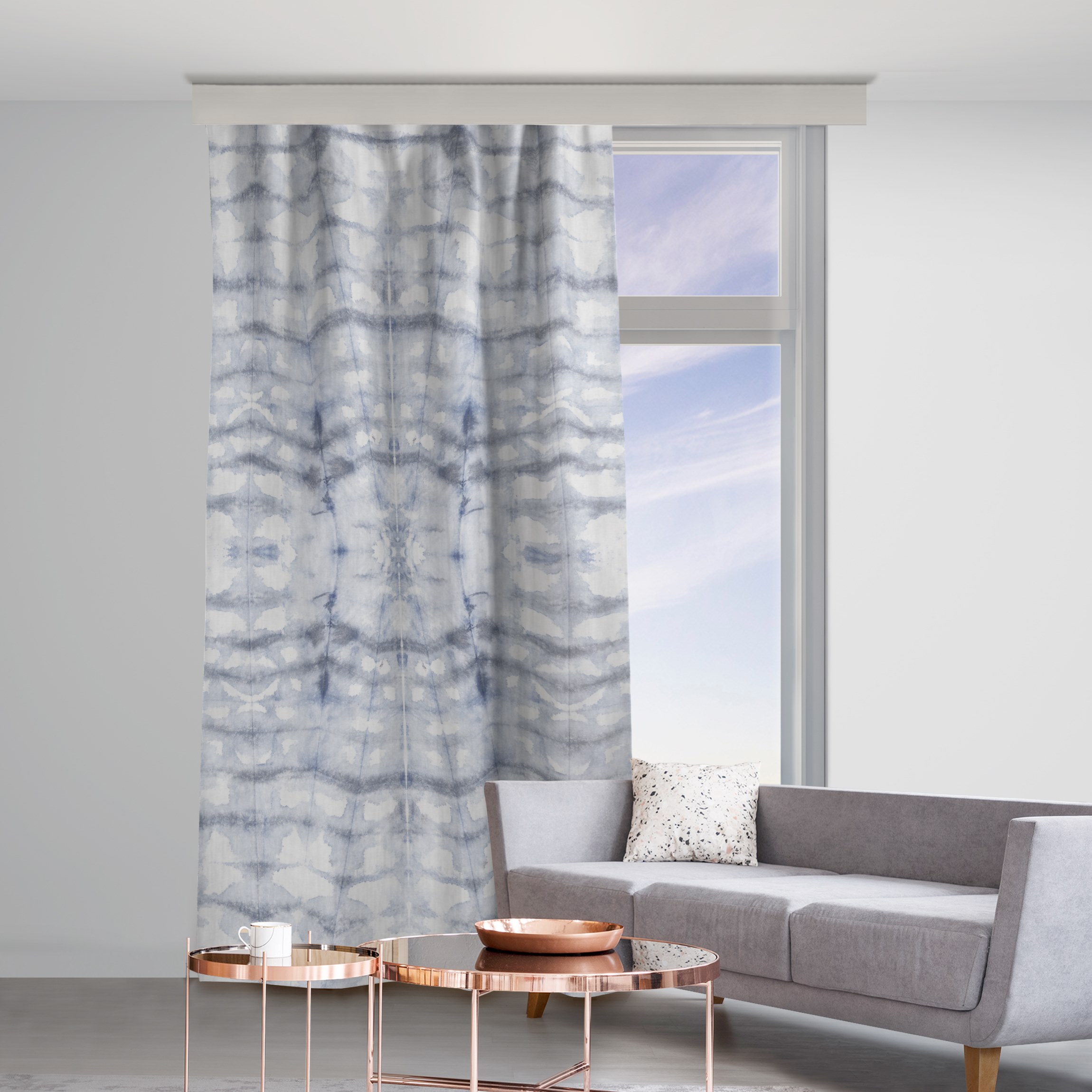 Vorhang Vintage Batik - Blau