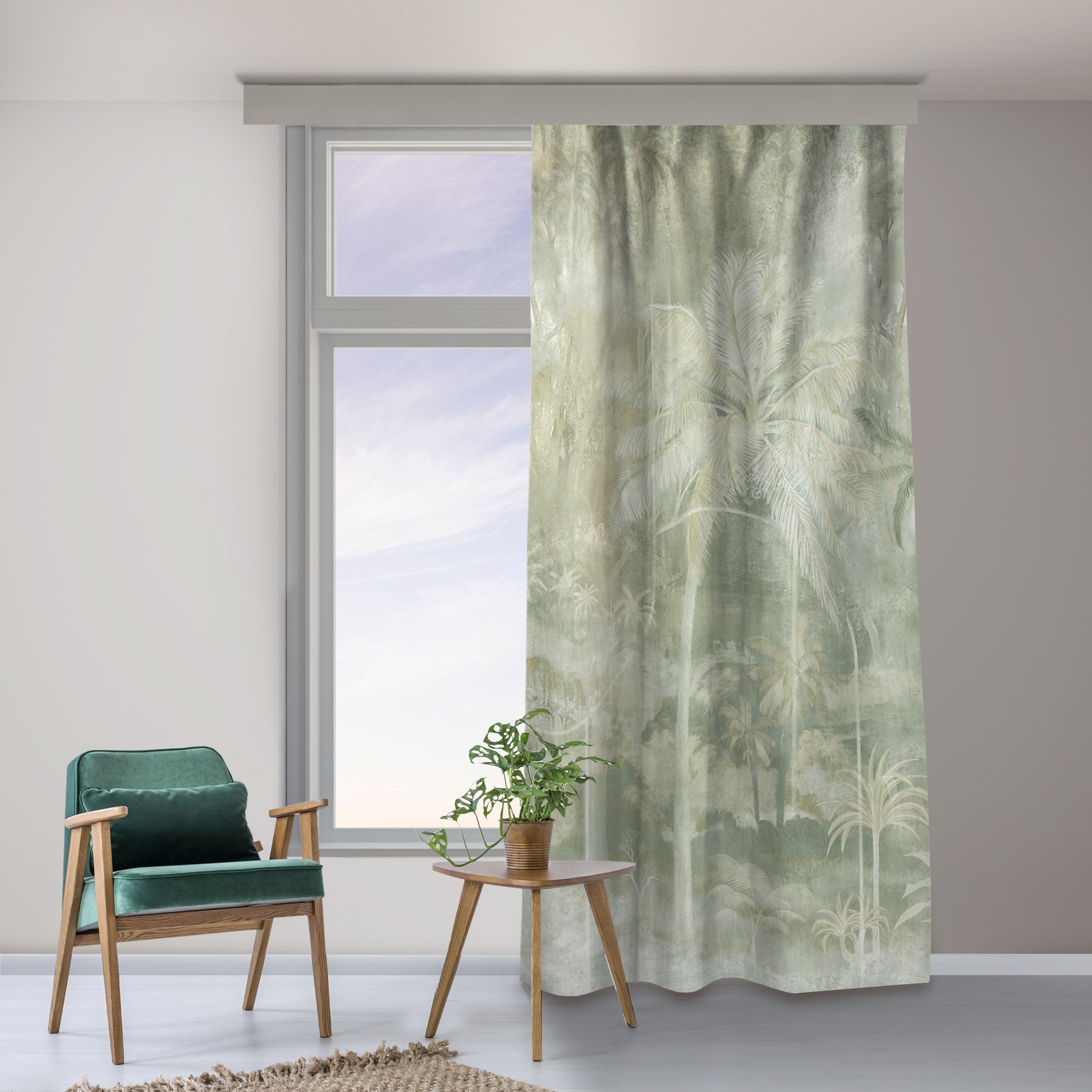 Vorhang Vintage Palmen mit Struktur