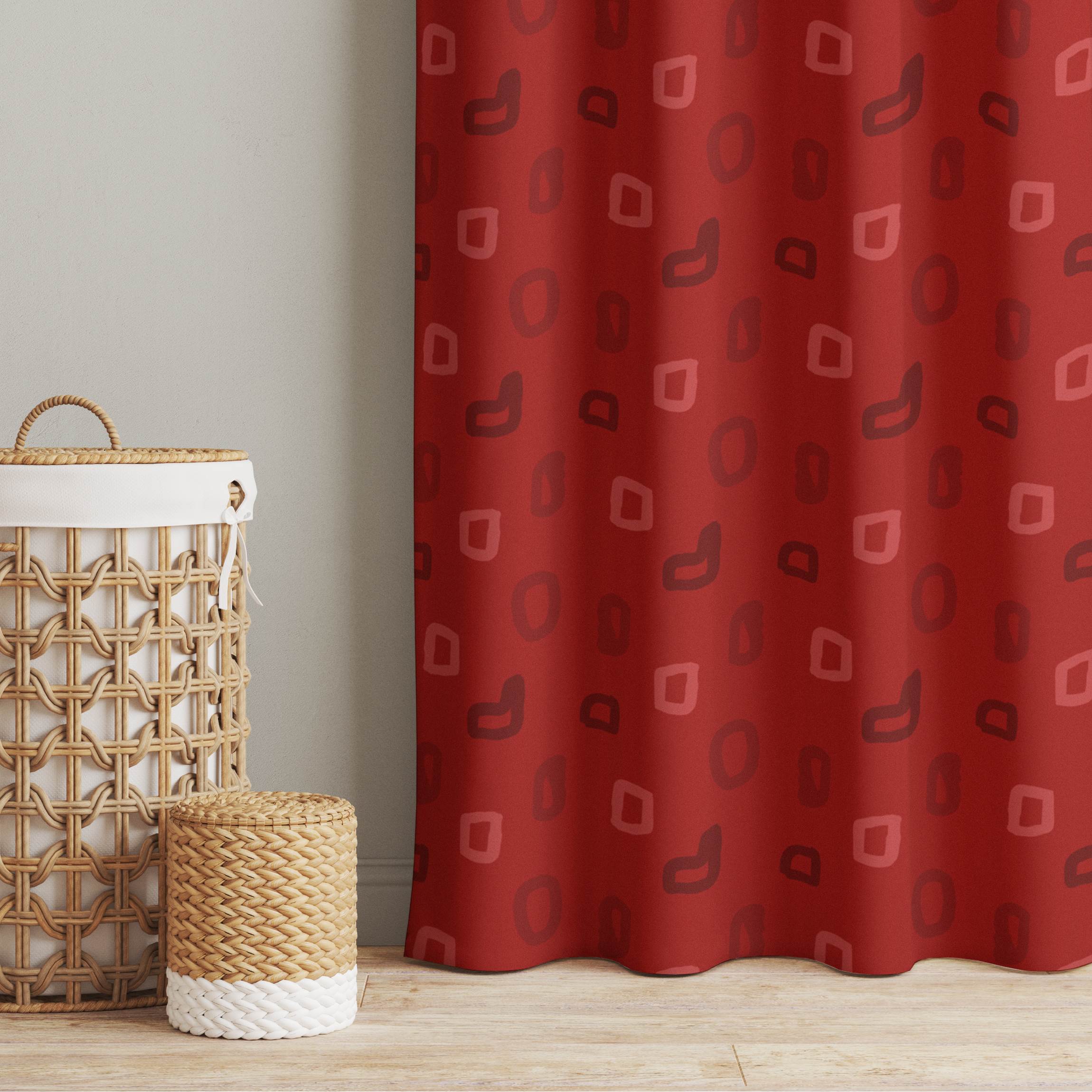 Vorhang Vintage Punkte - Rot