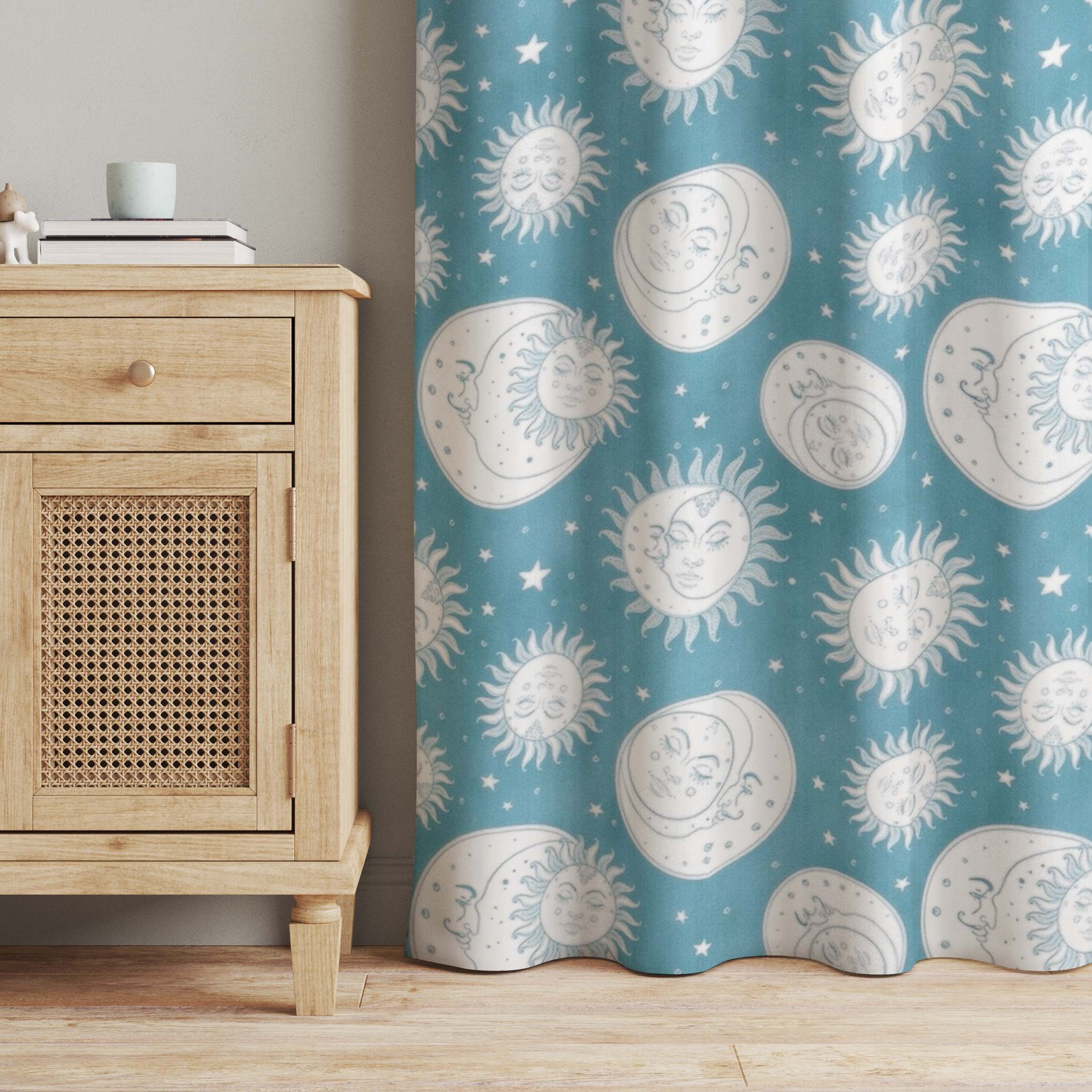 Vorhang Vintage Sonne, Mond und Sterne