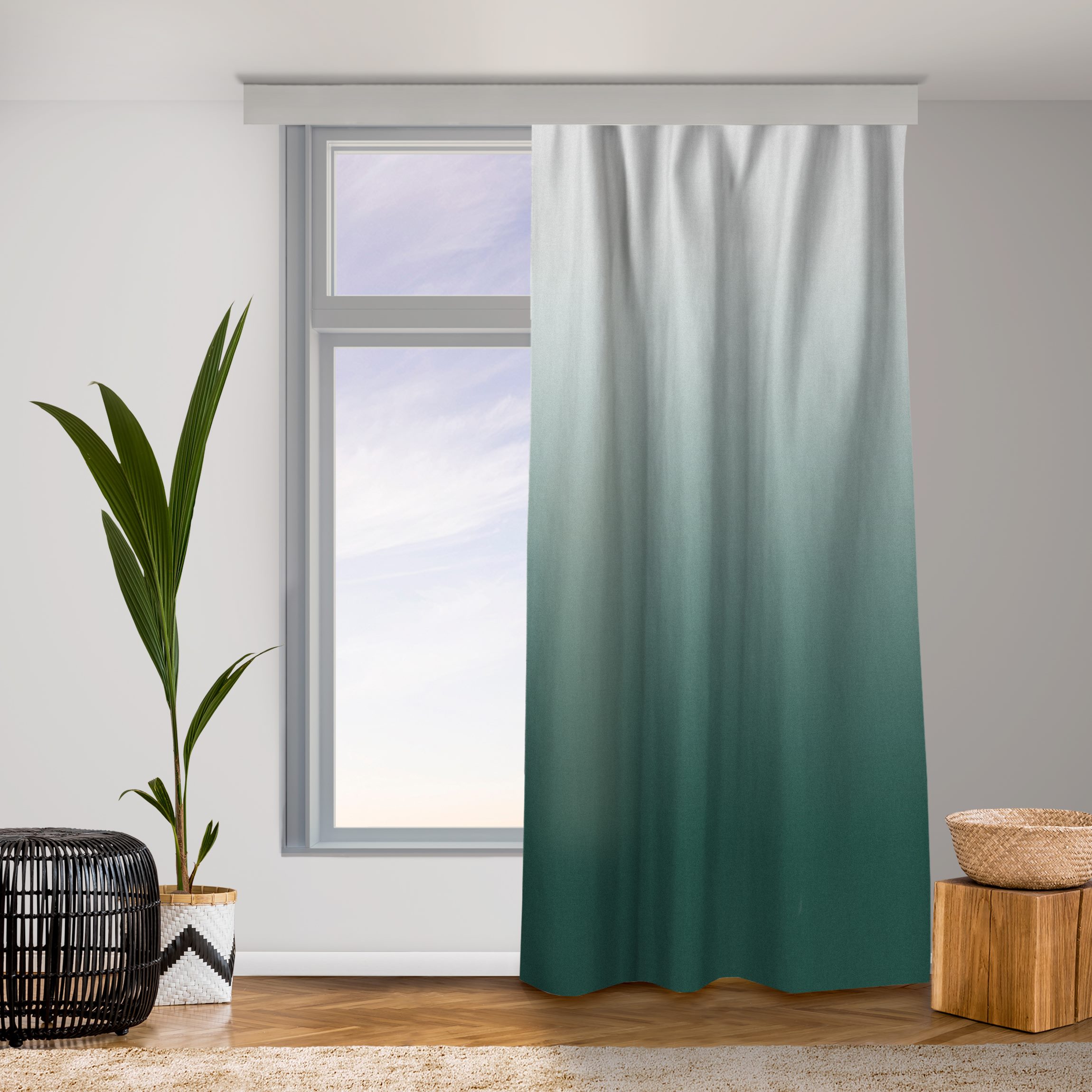 Vorhang Waldgrün Farbverlauf