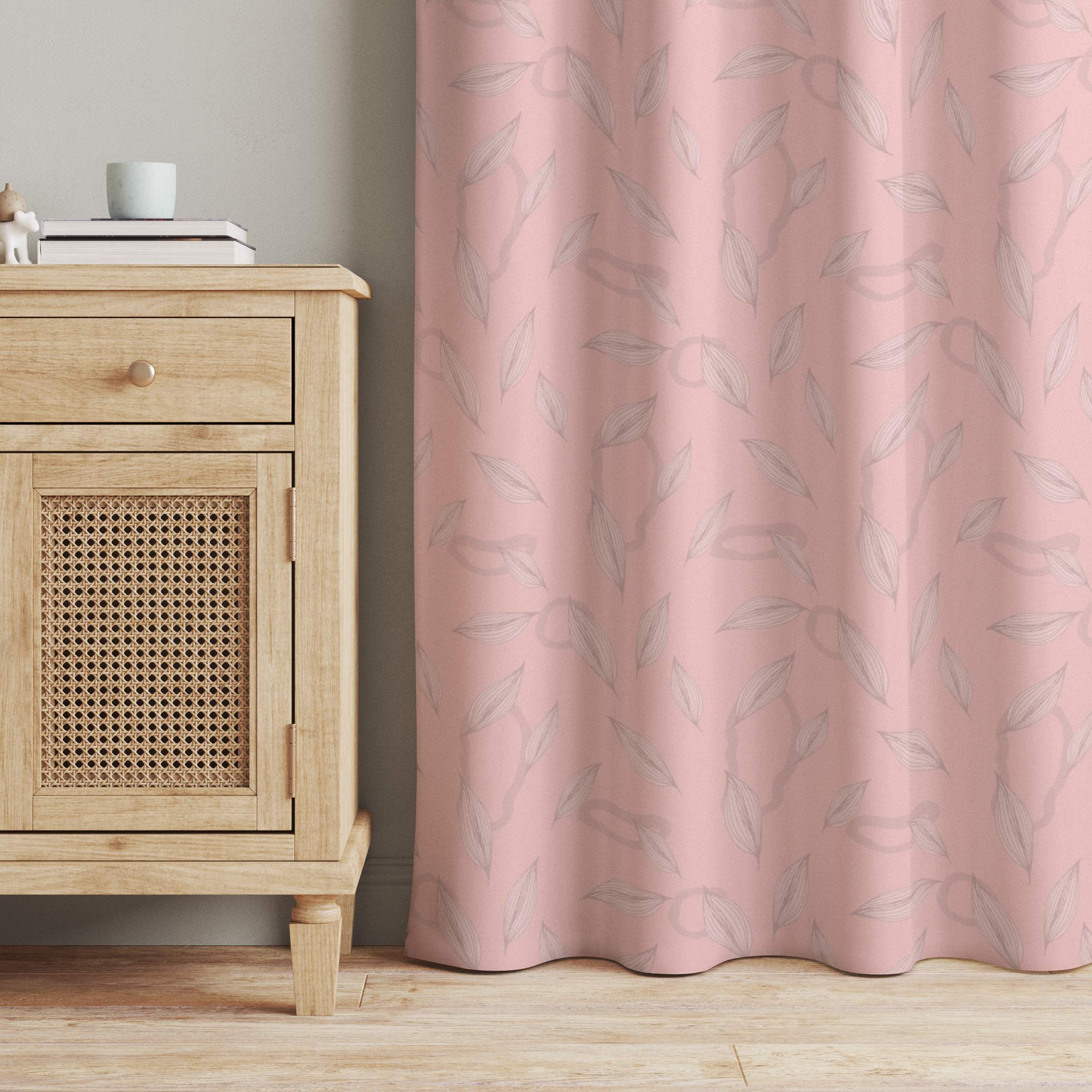 Vorhang Weide Blätter Muster - Blasses Pink