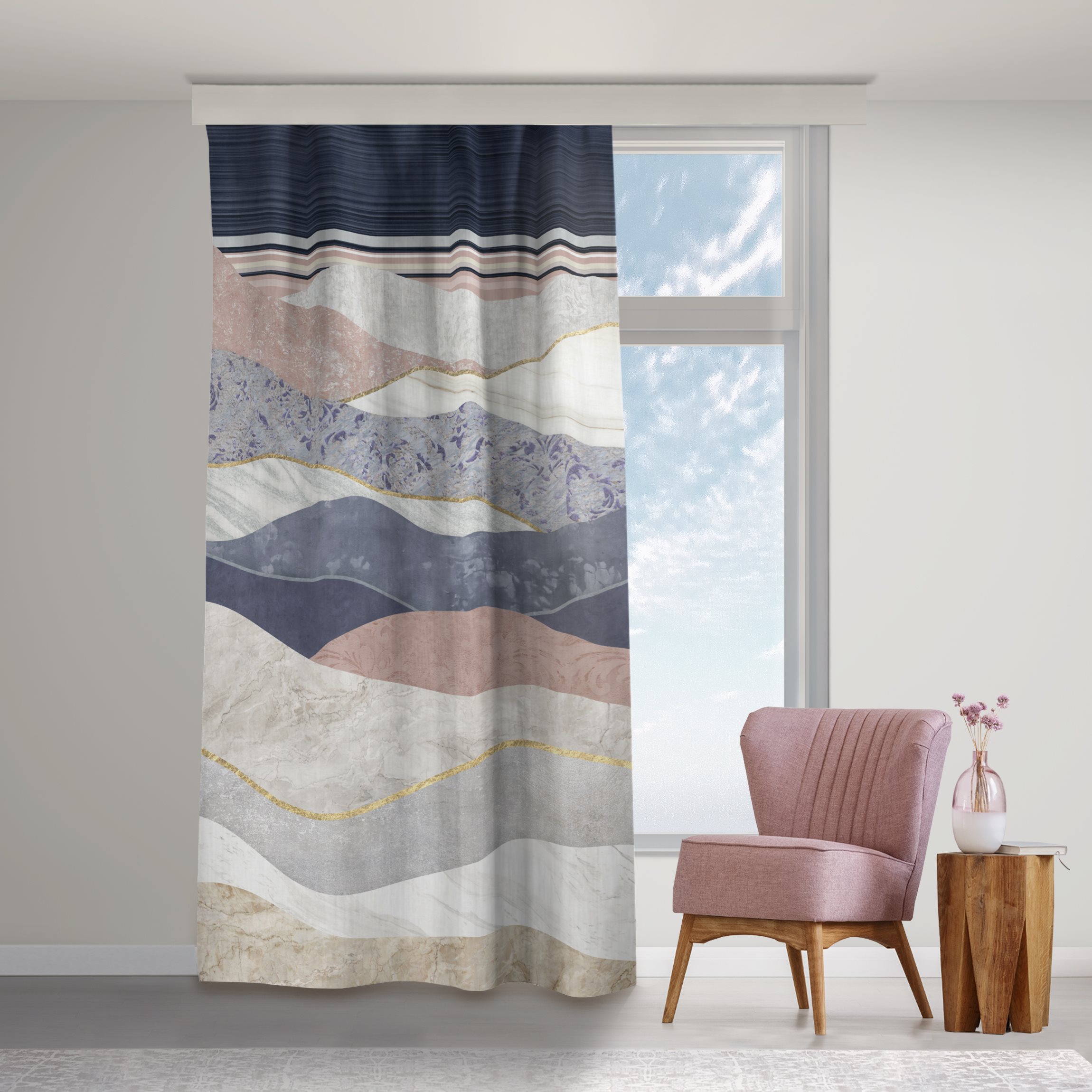 Vorhang Wellenförmige Berglandschaft