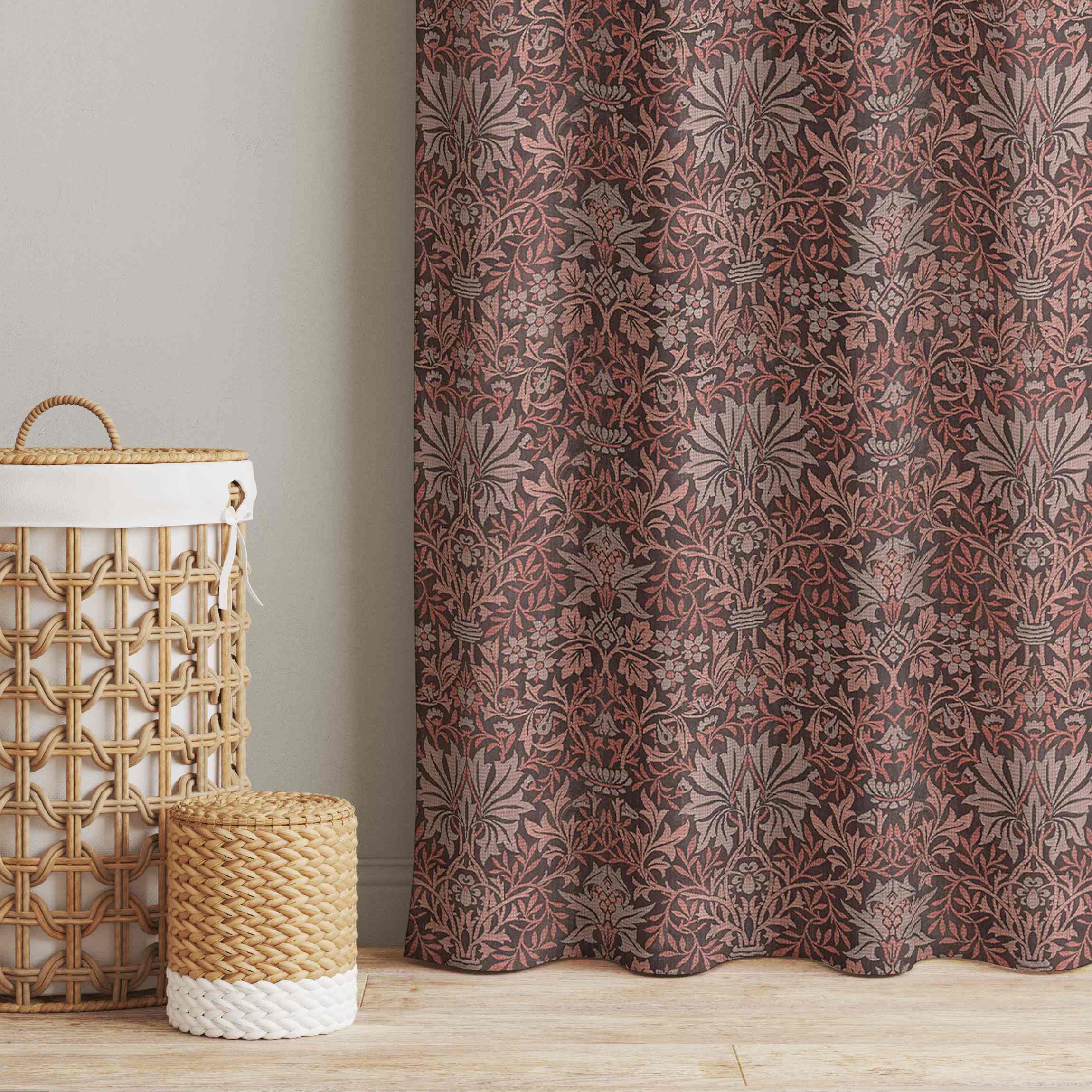 Vorhang William Morris Muster in Rosa