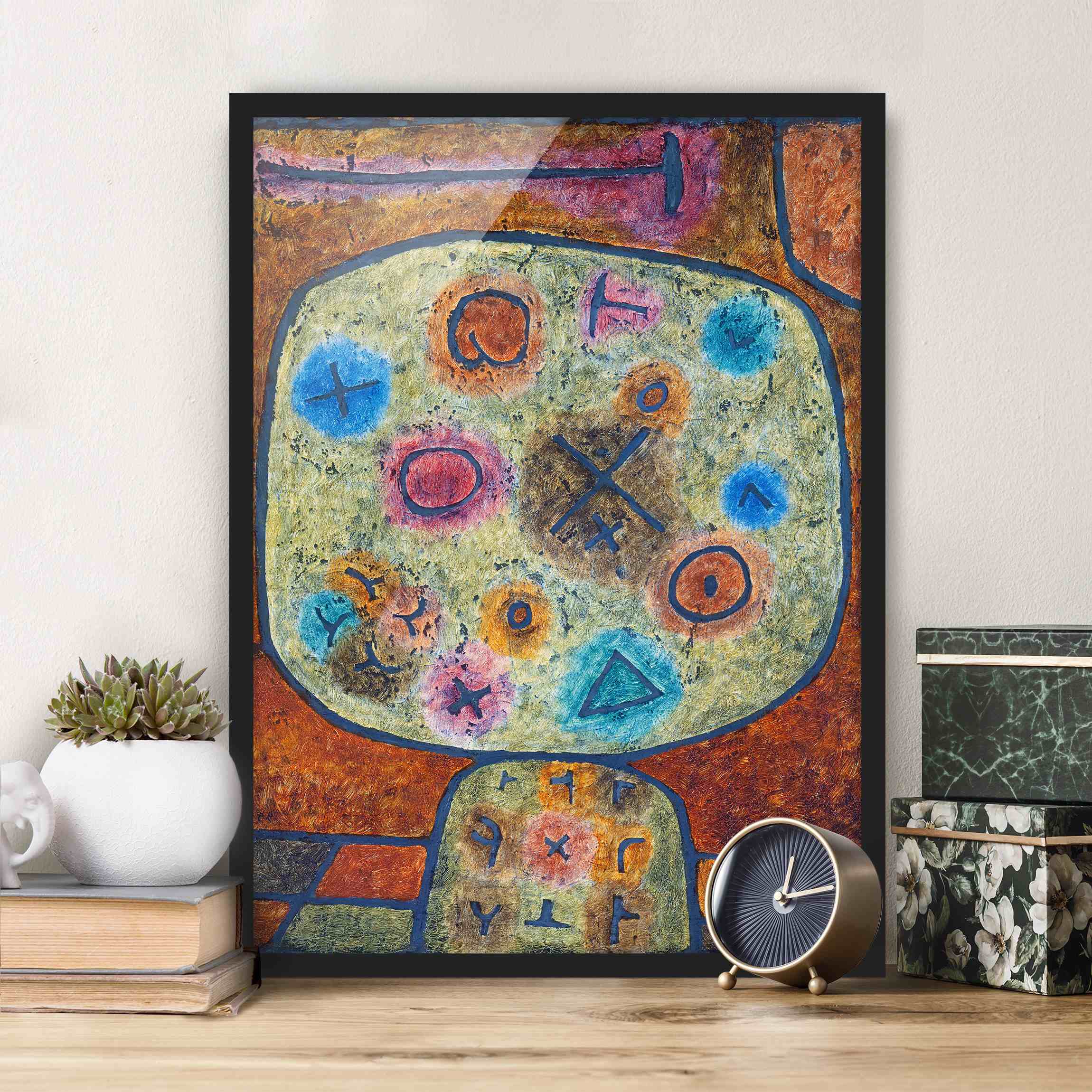 Bild mit Rahmen - Hochformat Paul Klee - Blumen in Stein