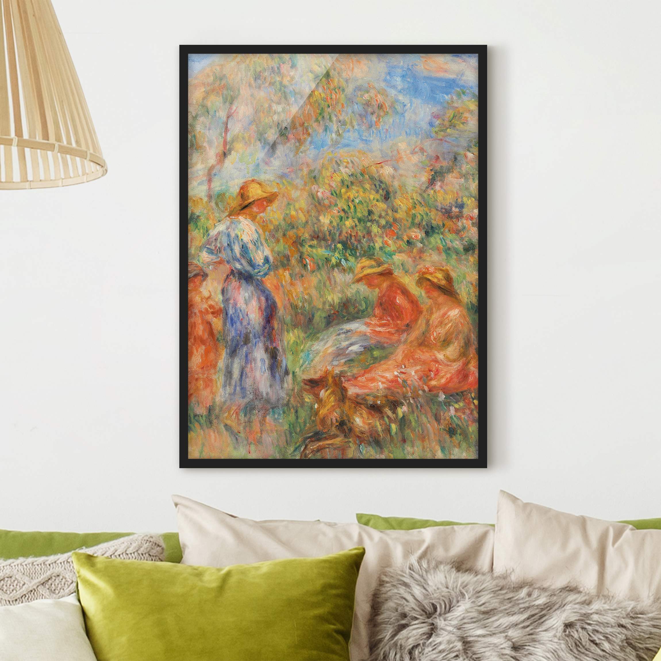 Bild mit Rahmen - Hochformat Auguste Renoir - Landschaft mit Frauen und Kind