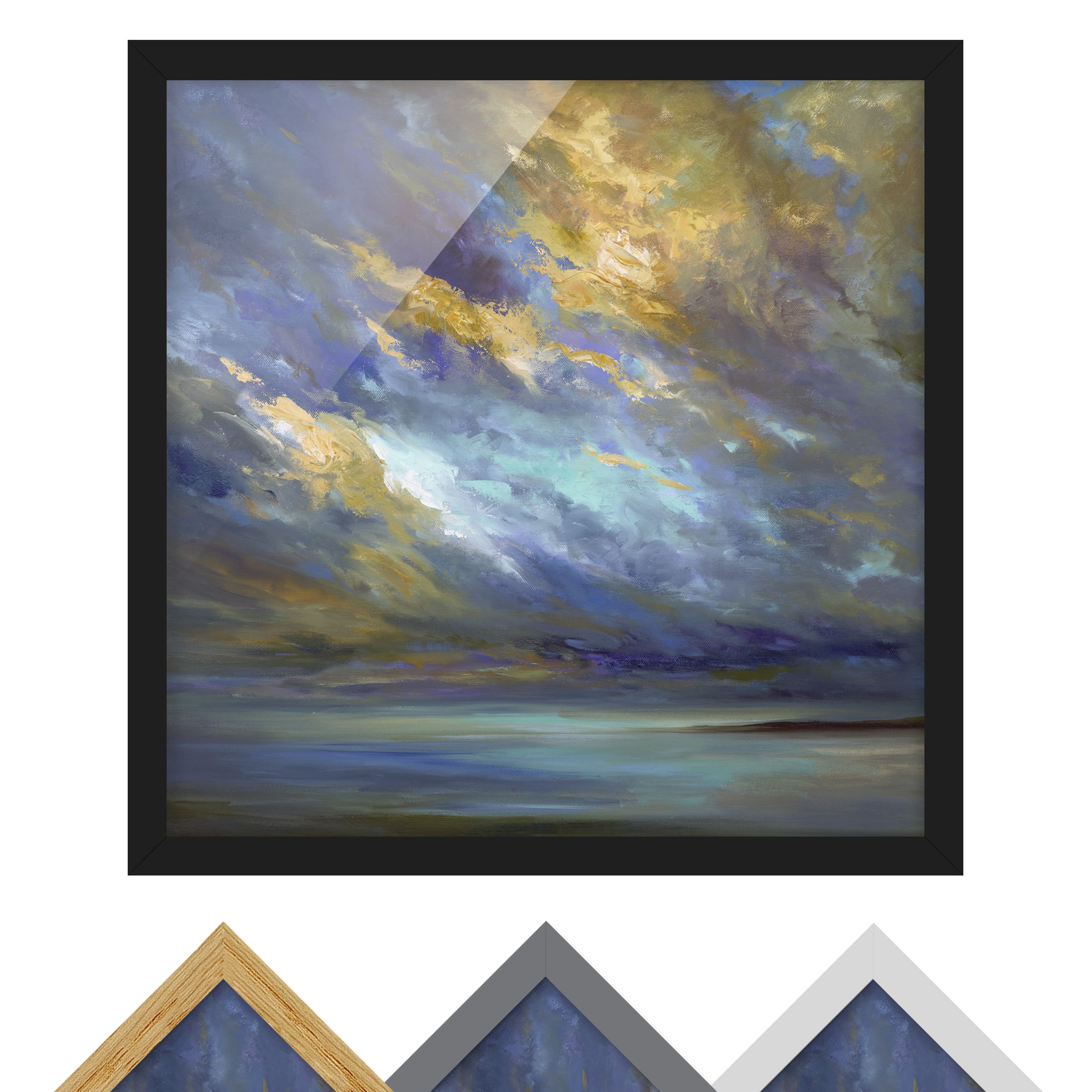 Bild mit Rahmen - Quadrat Himmel über Küste