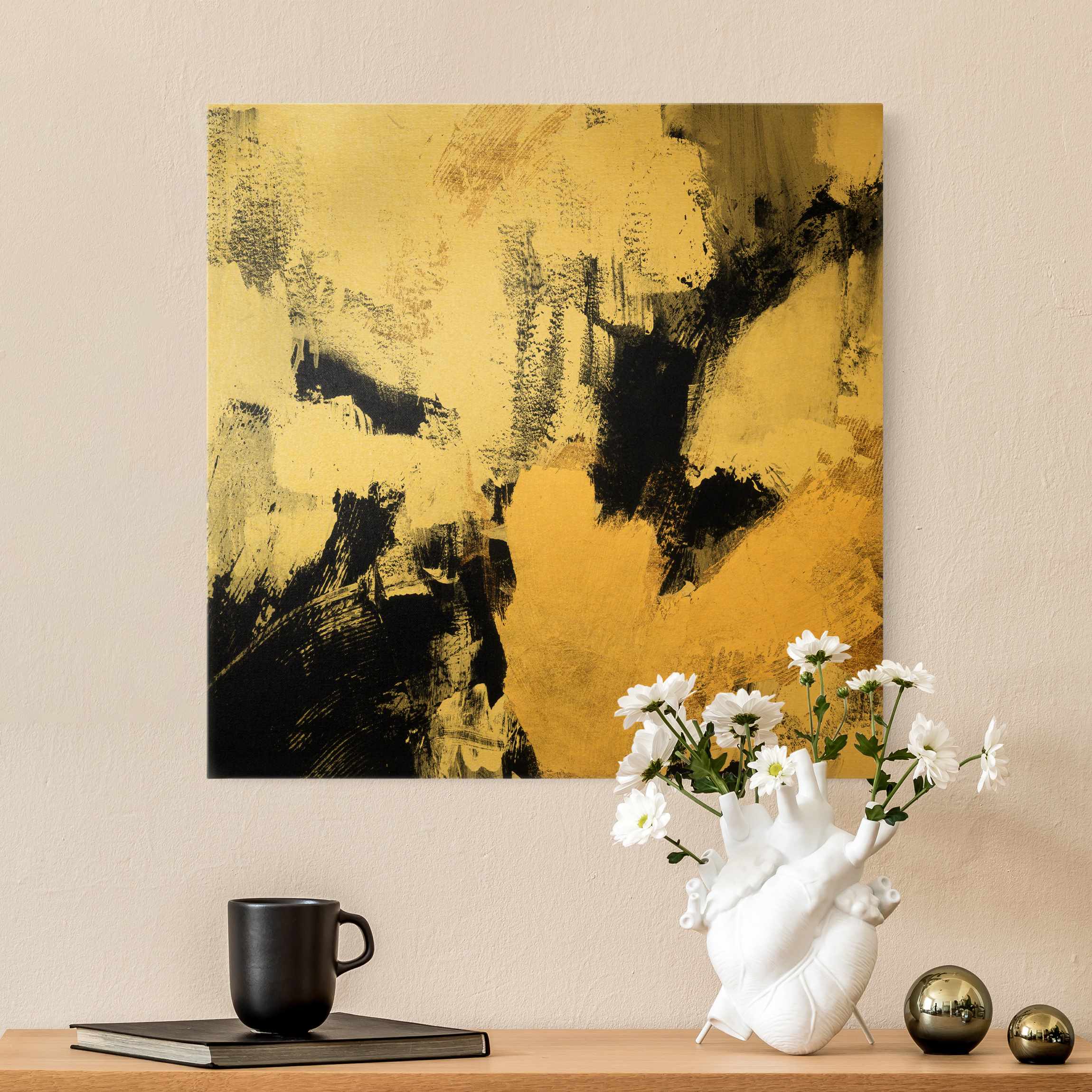 Leinwandbild Gold Gold Collage