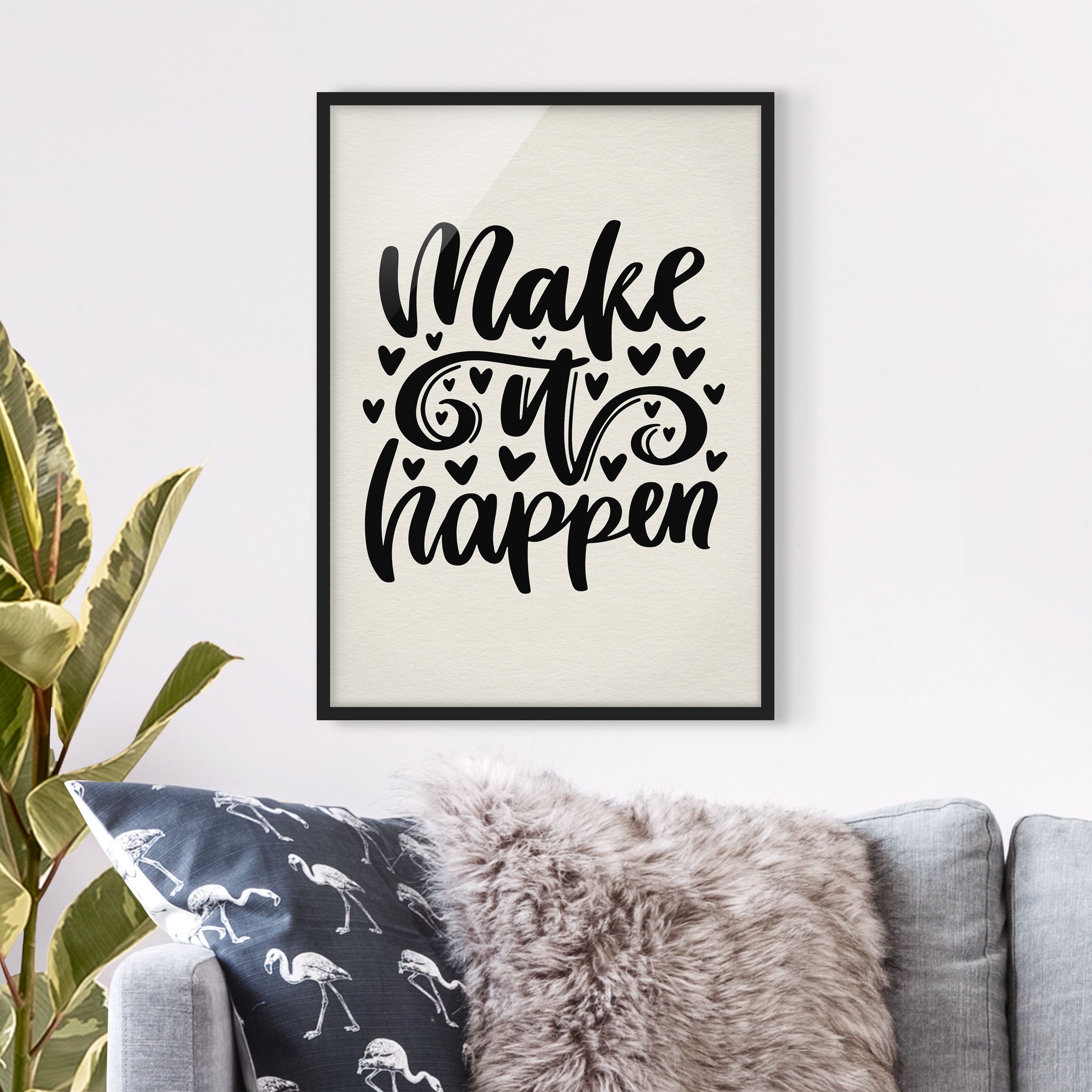 Bild mit Rahmen - Hochformat Make it happen