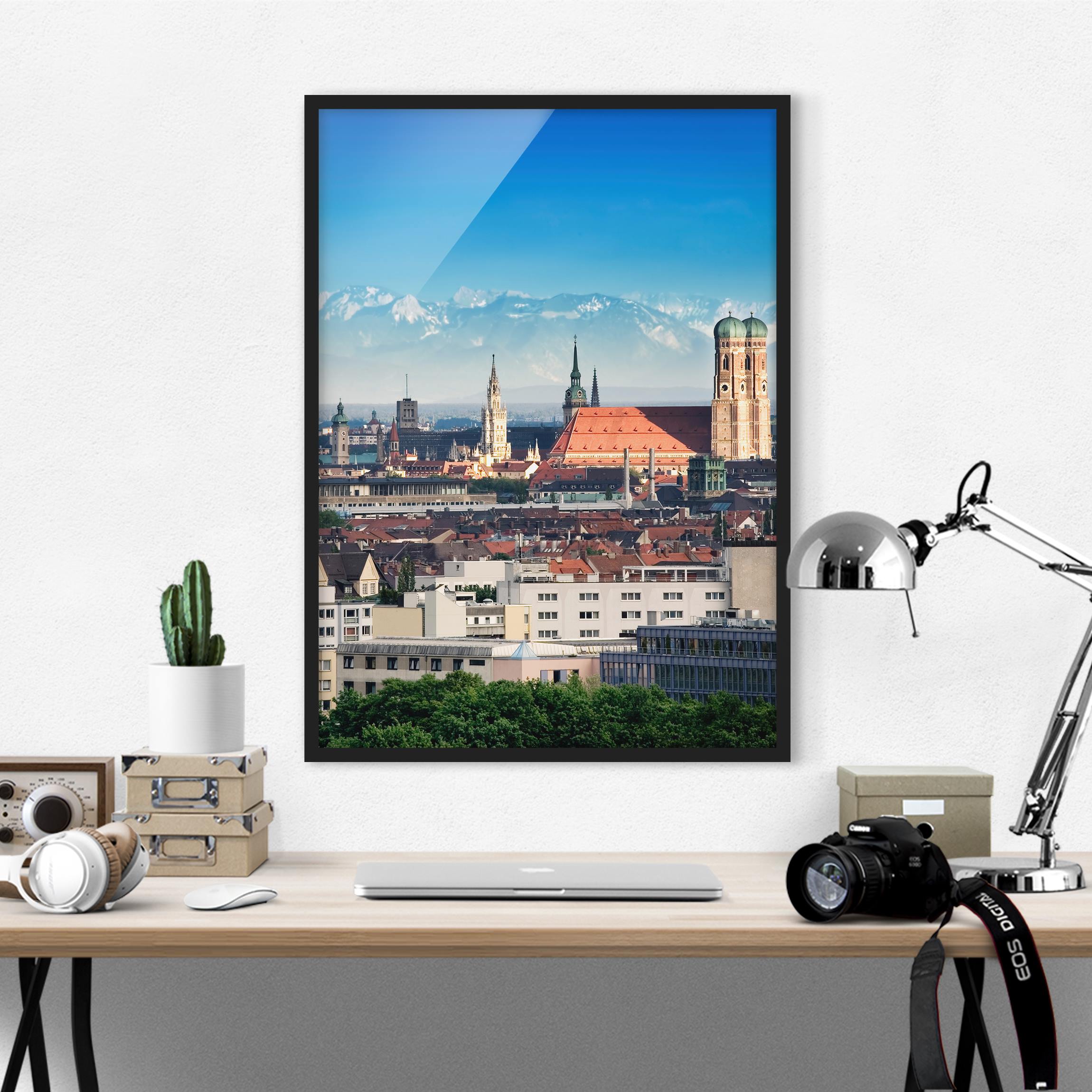 Architektur & Skyline Bild mit Rahmen München