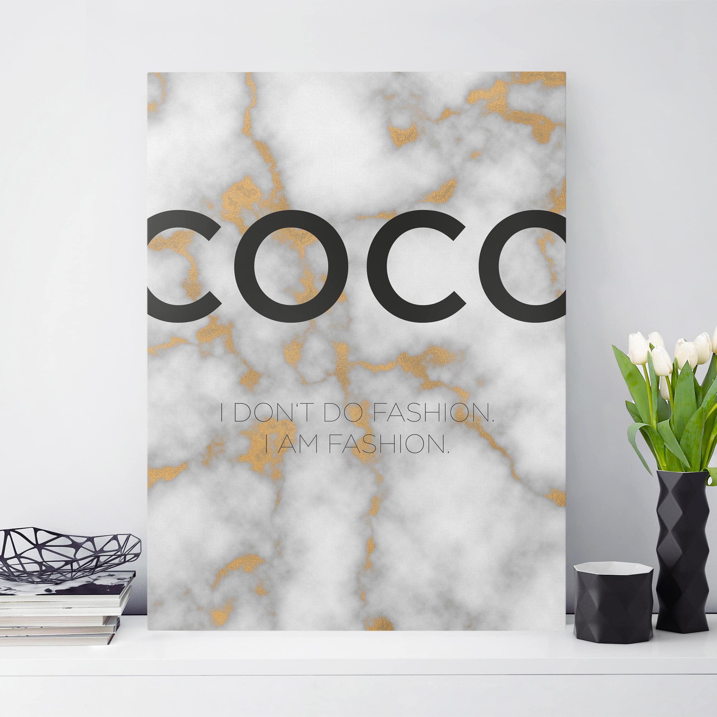 Leinwandbild - Hochformat Coco - I don't do fashion