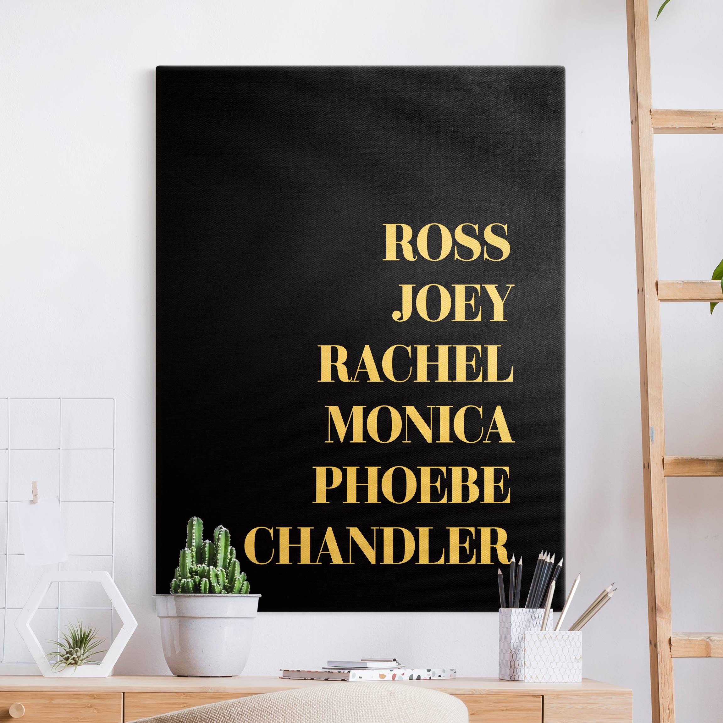 Leinwandbild Gold Lieblingsserien - Friends Schwarz