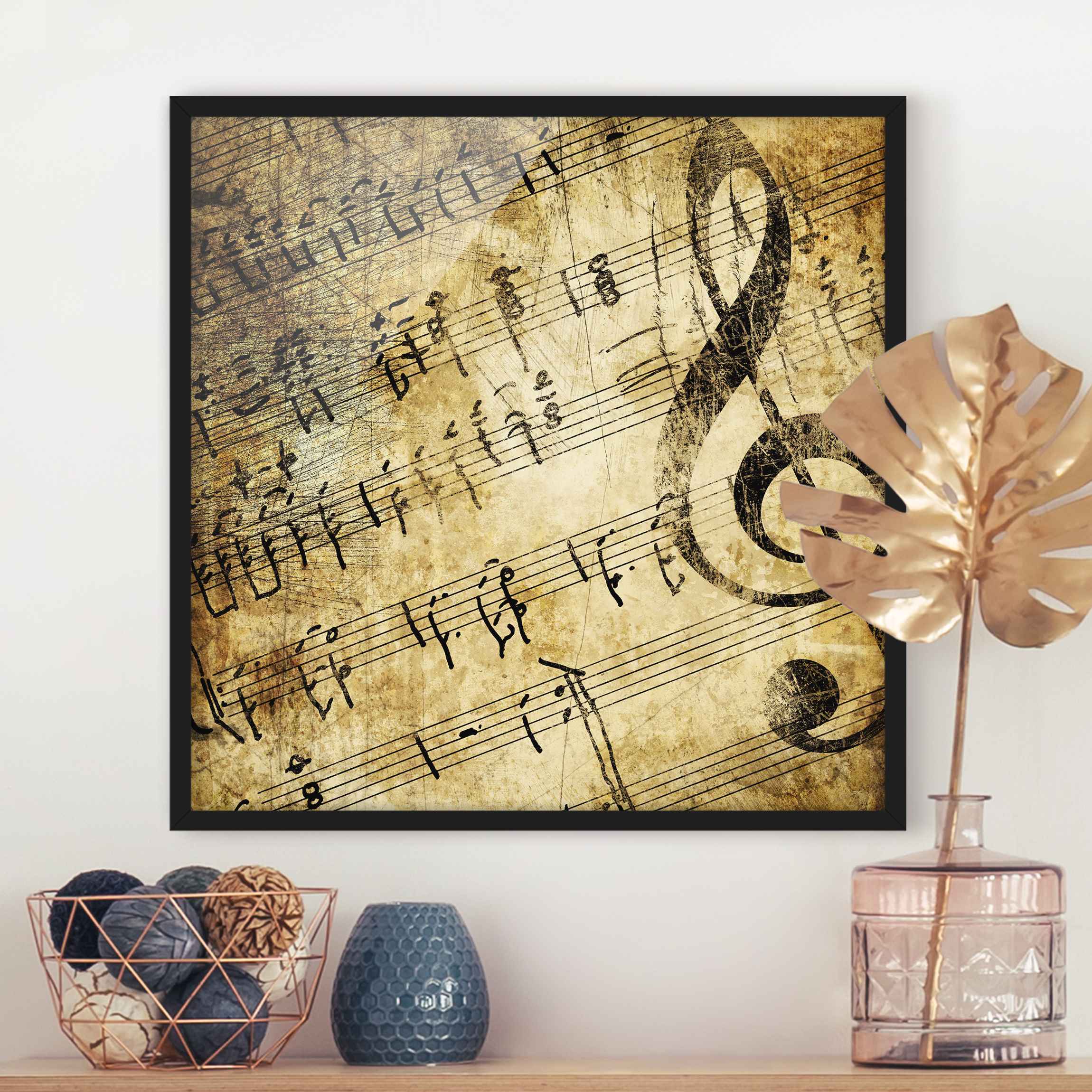 Bild mit Rahmen - Quadrat Note