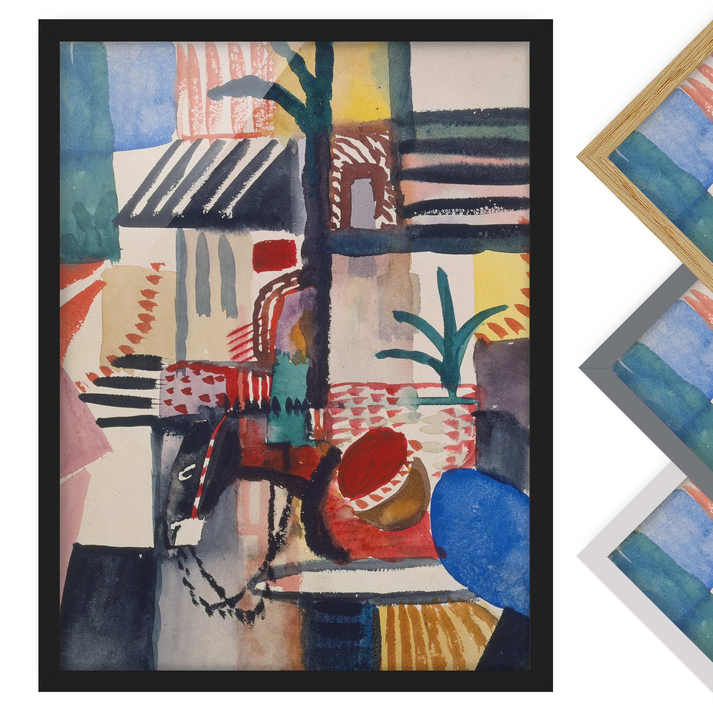 Bild mit Rahmen - Hochformat August Macke - Mann mit Esel