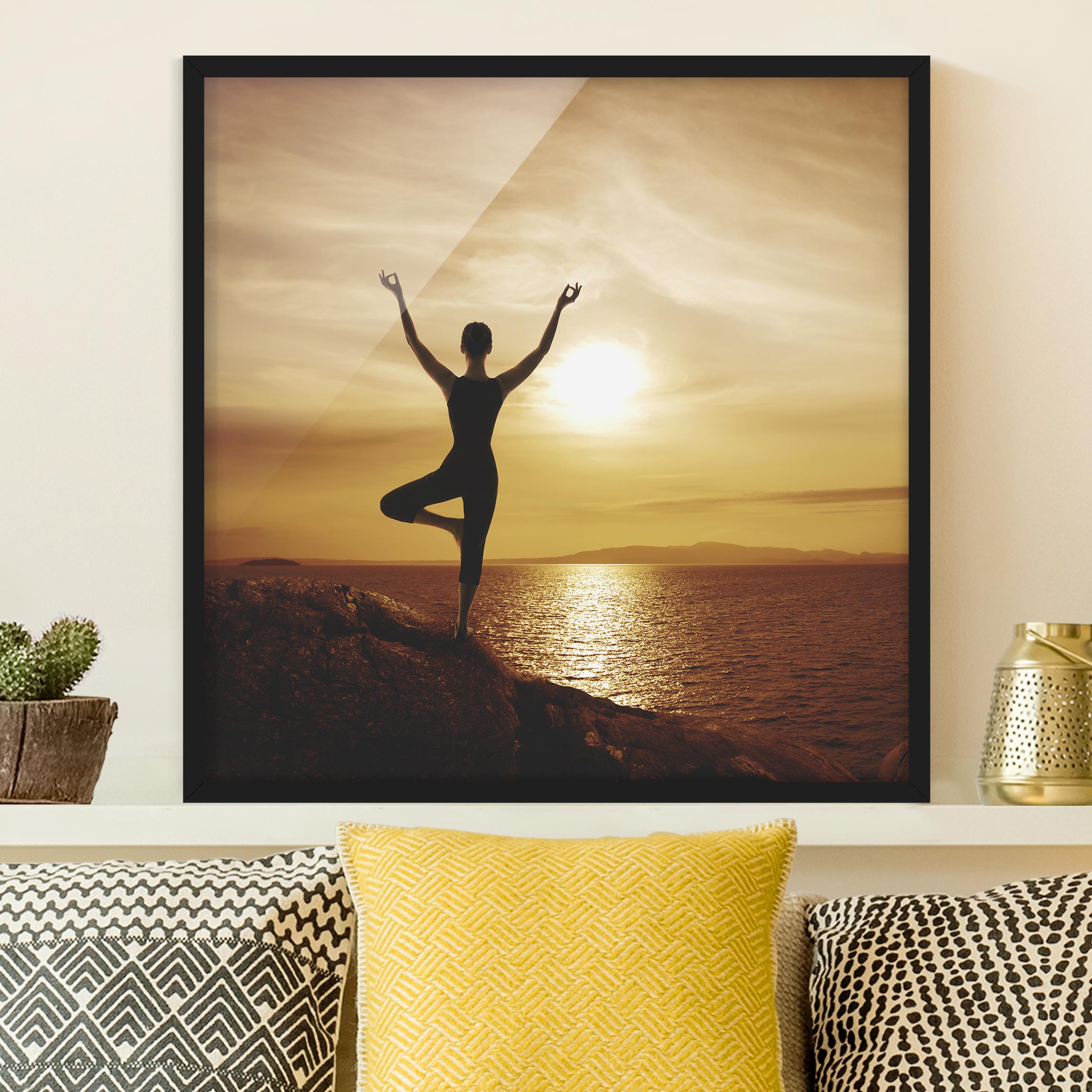 Spirituelles Bild mit Rahmen Yoga