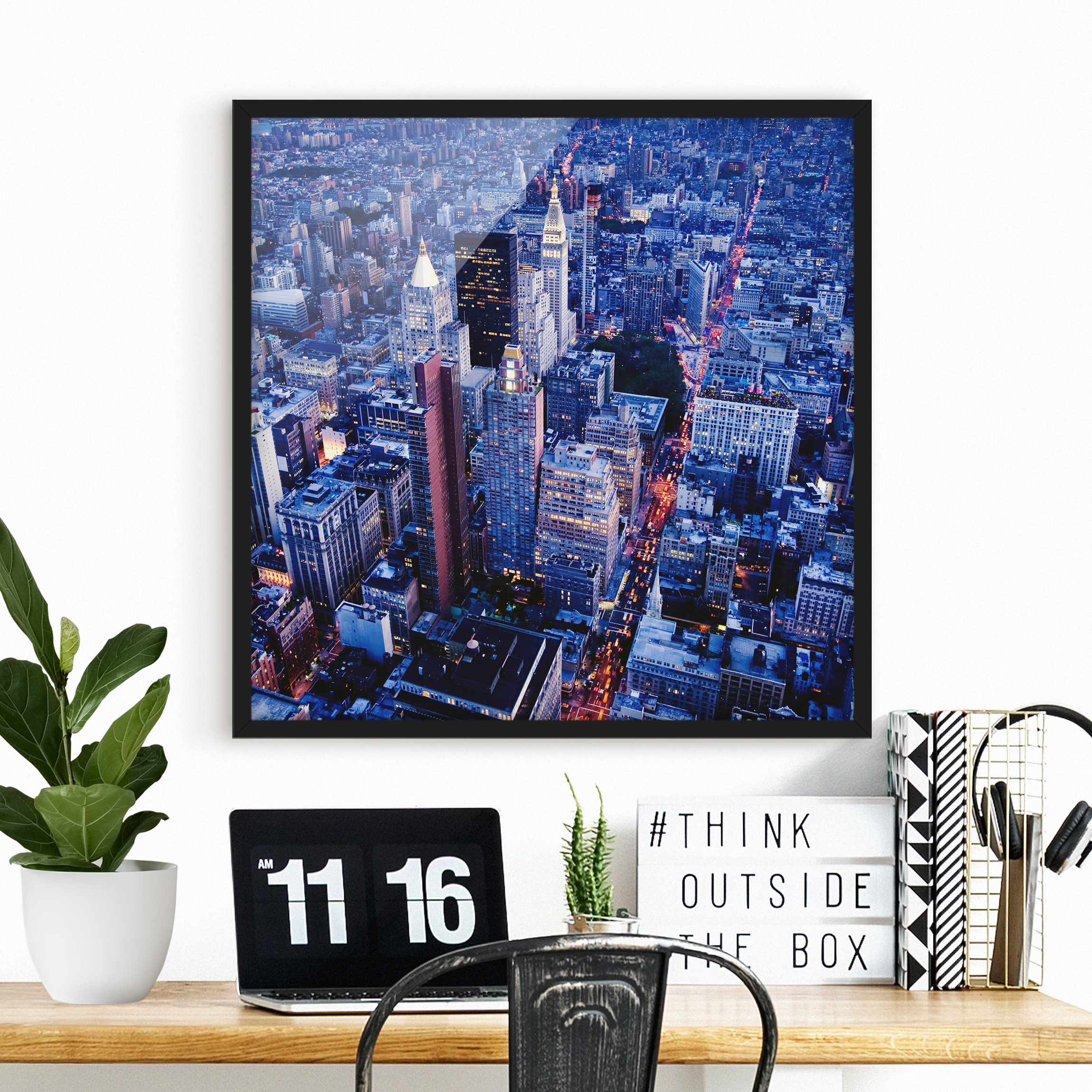 Bild mit Rahmen - Quadrat Big Apple