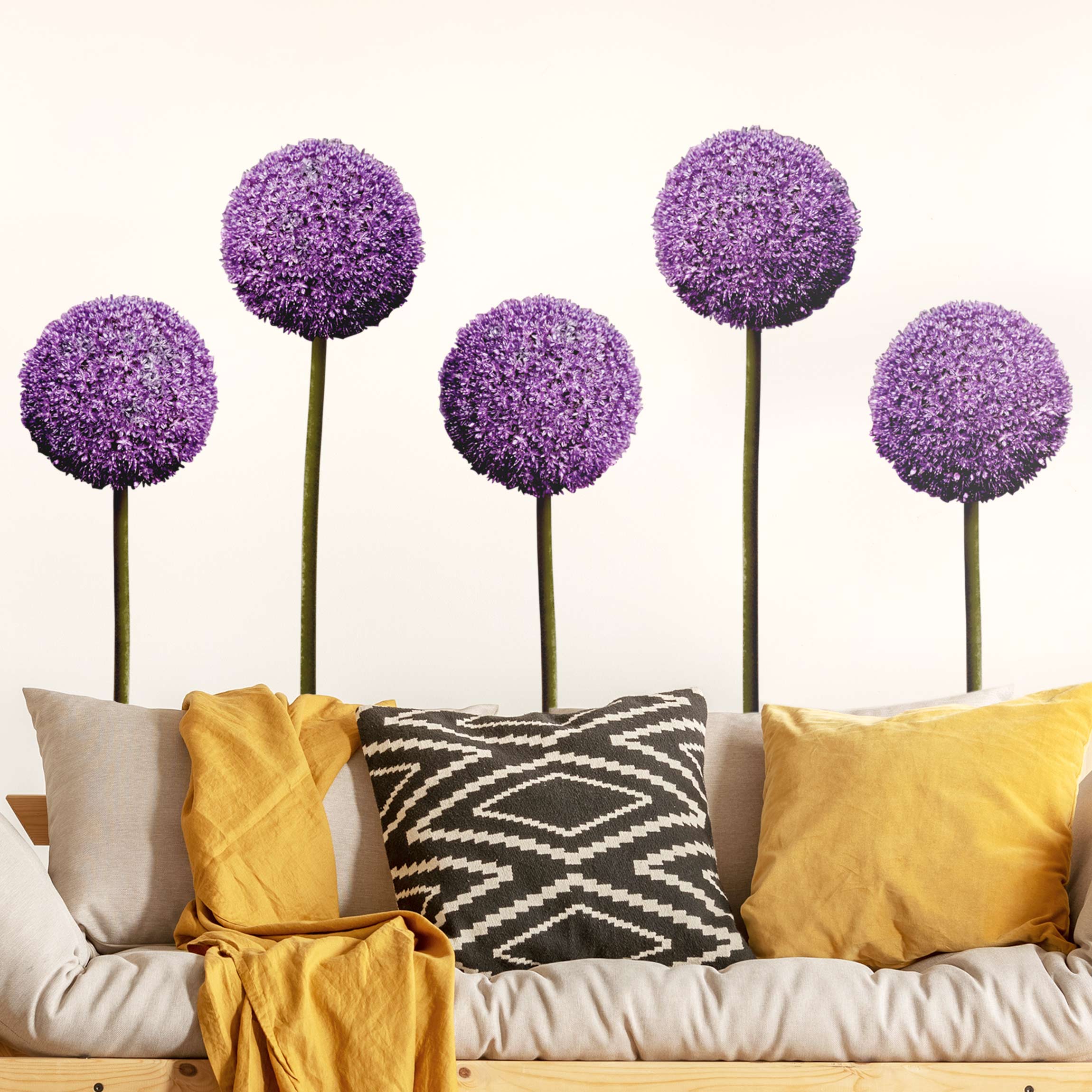 Wandtattoo 5-teilig Allium Kugel-Blüten 5er Set