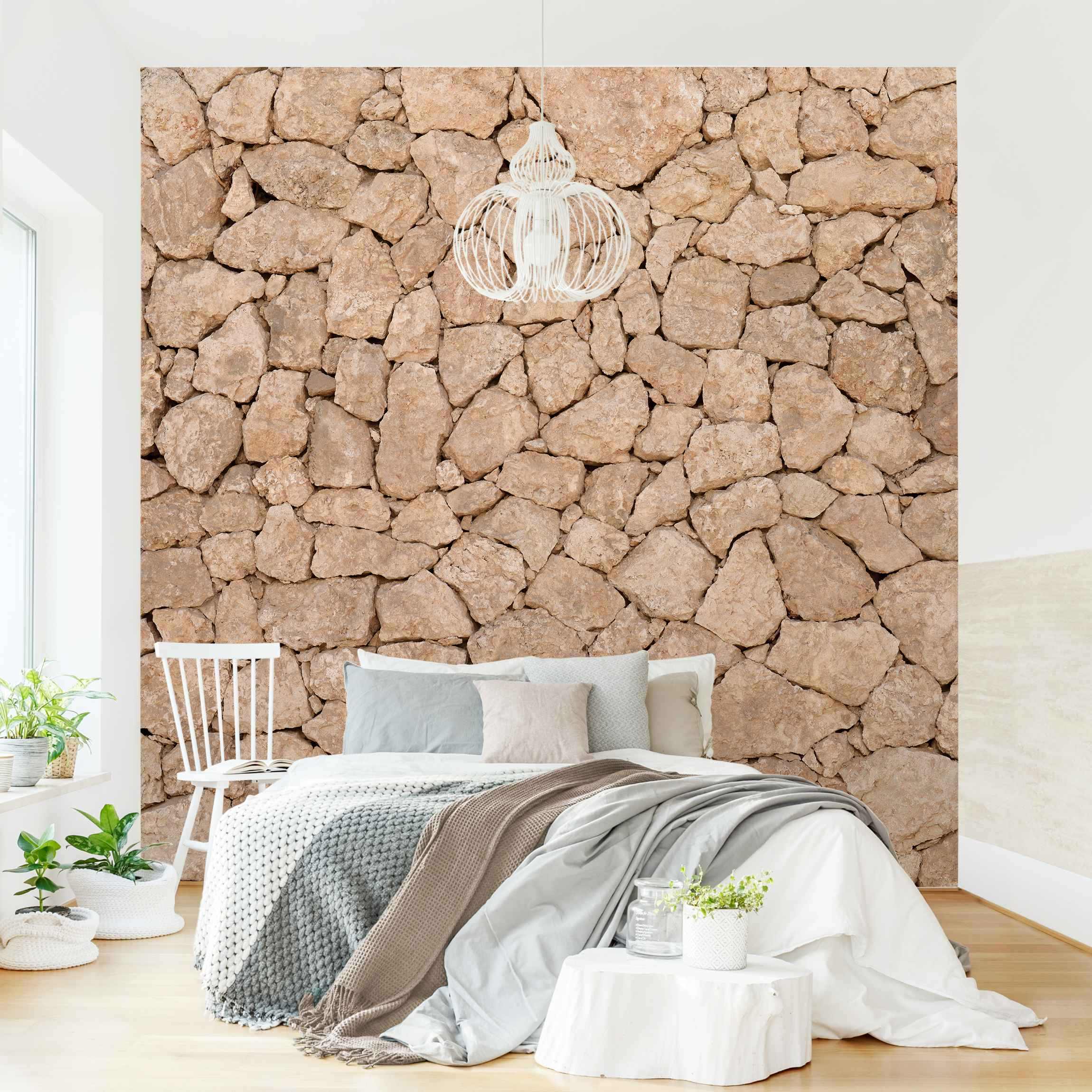 Steintapete Apulia Stone Wall - Alte Steinmauer aus großen Steinen