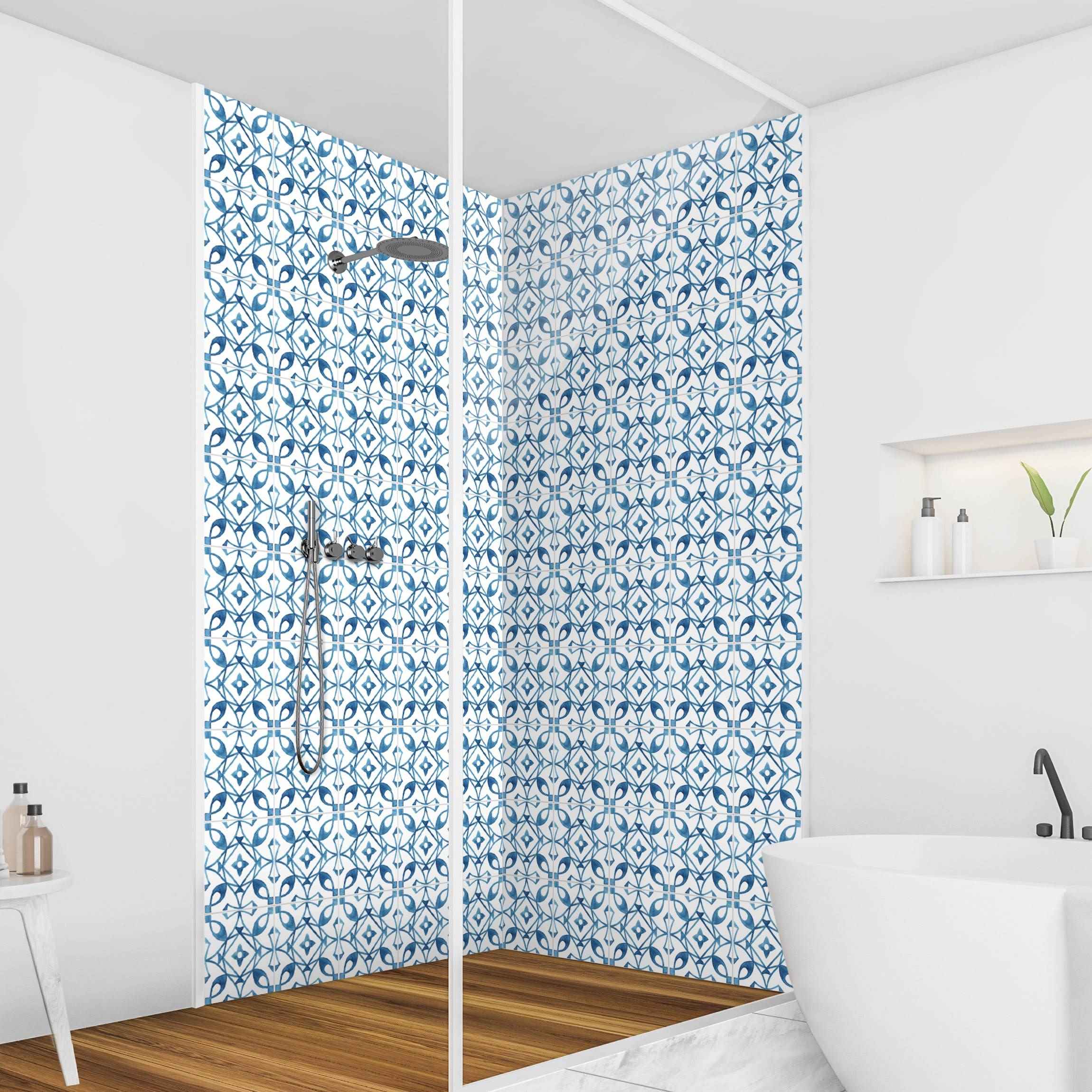 Duschrückwand Aquarell Fliesen - Alvor