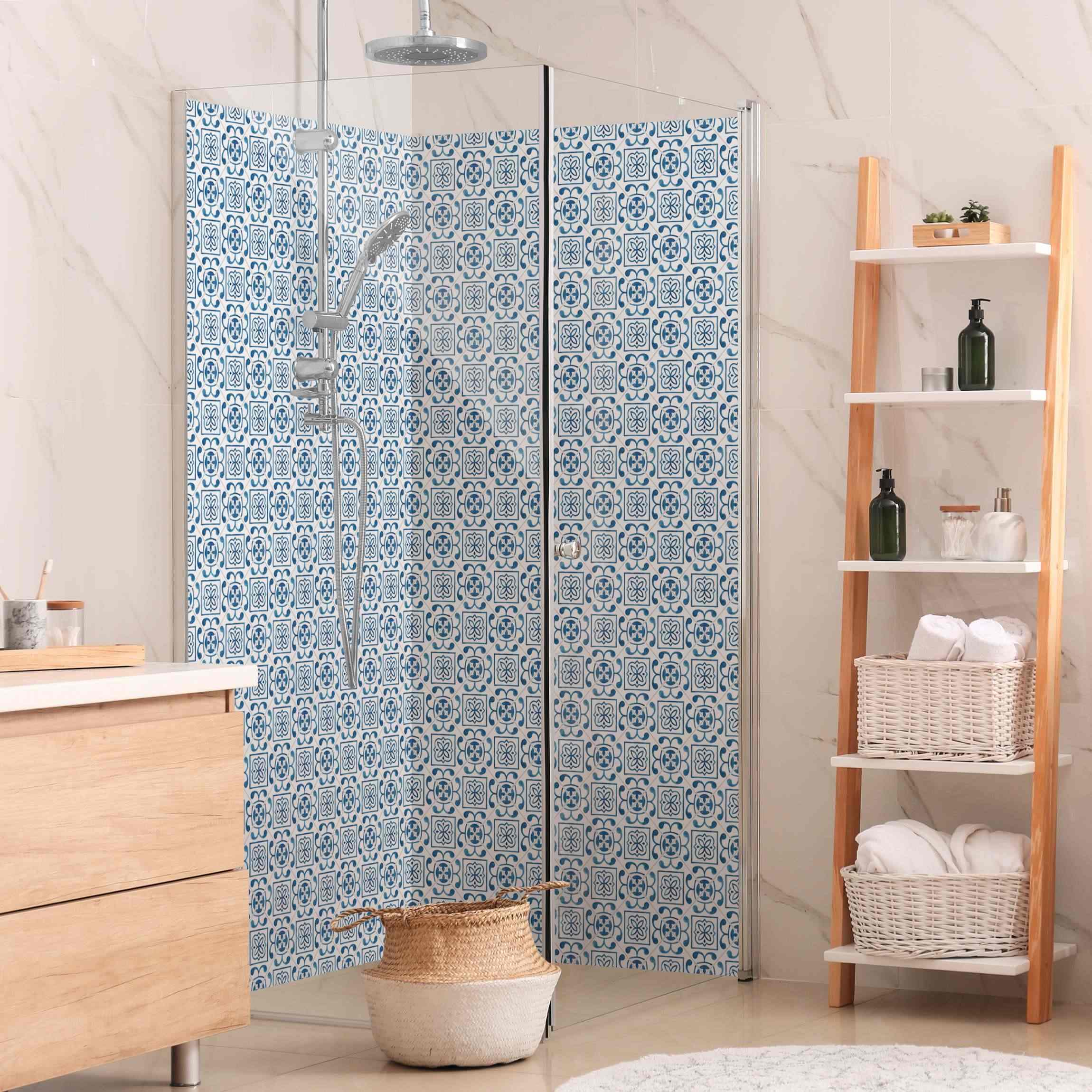 Duschrückwand Aquarell Fliesen - Lagos