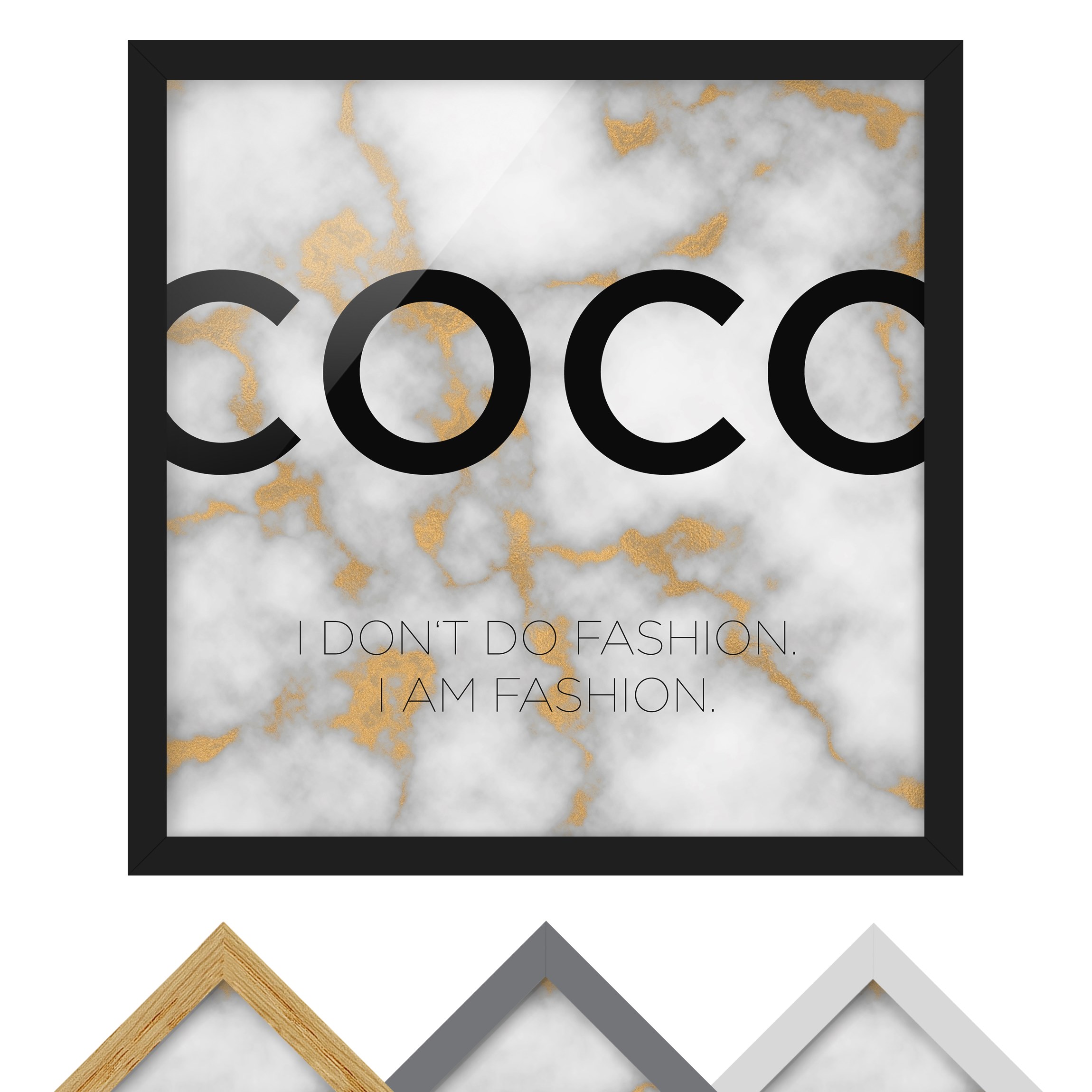 Spruch Bild mit Rahmen Coco - I don't do fashion