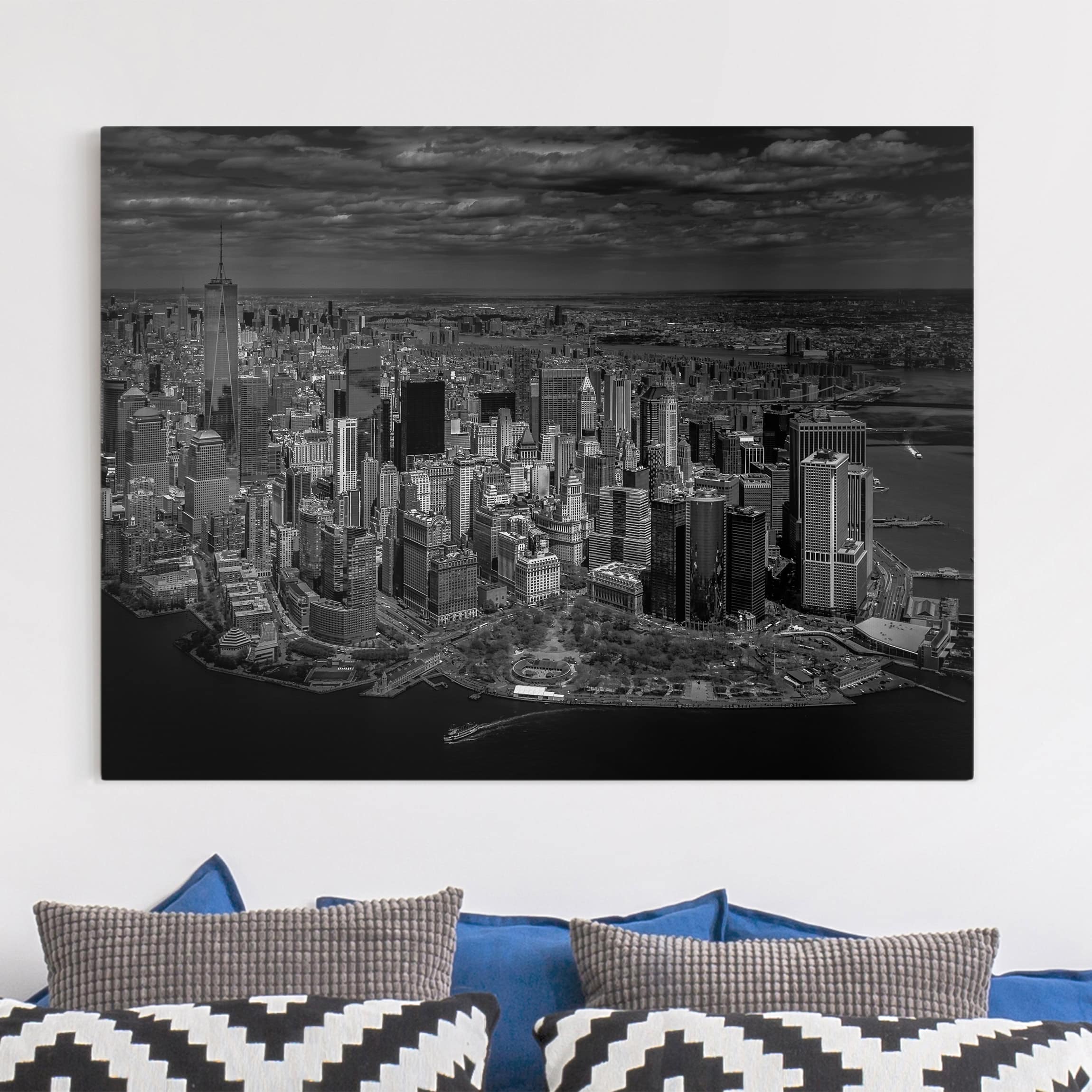 Leinwandbild - Querformat New York - Manhattan aus der Luft