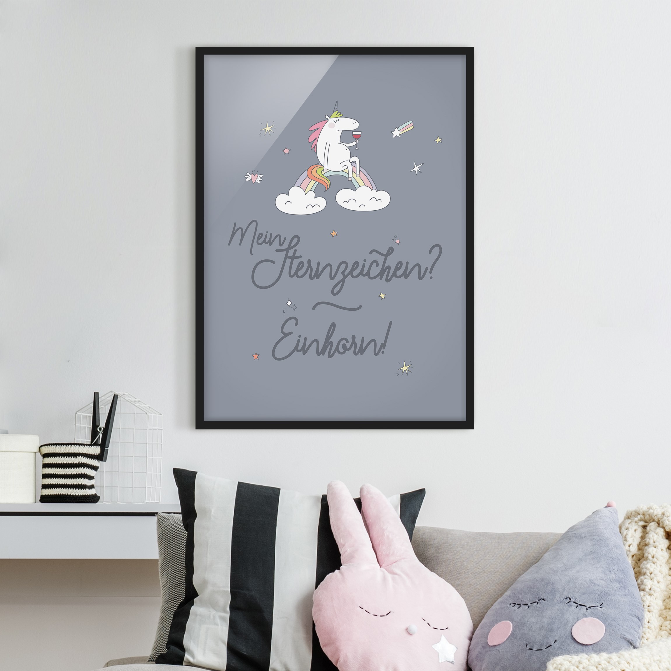 Bild mit Rahmen - Hochformat Mein Sternzeichen - Einhorn