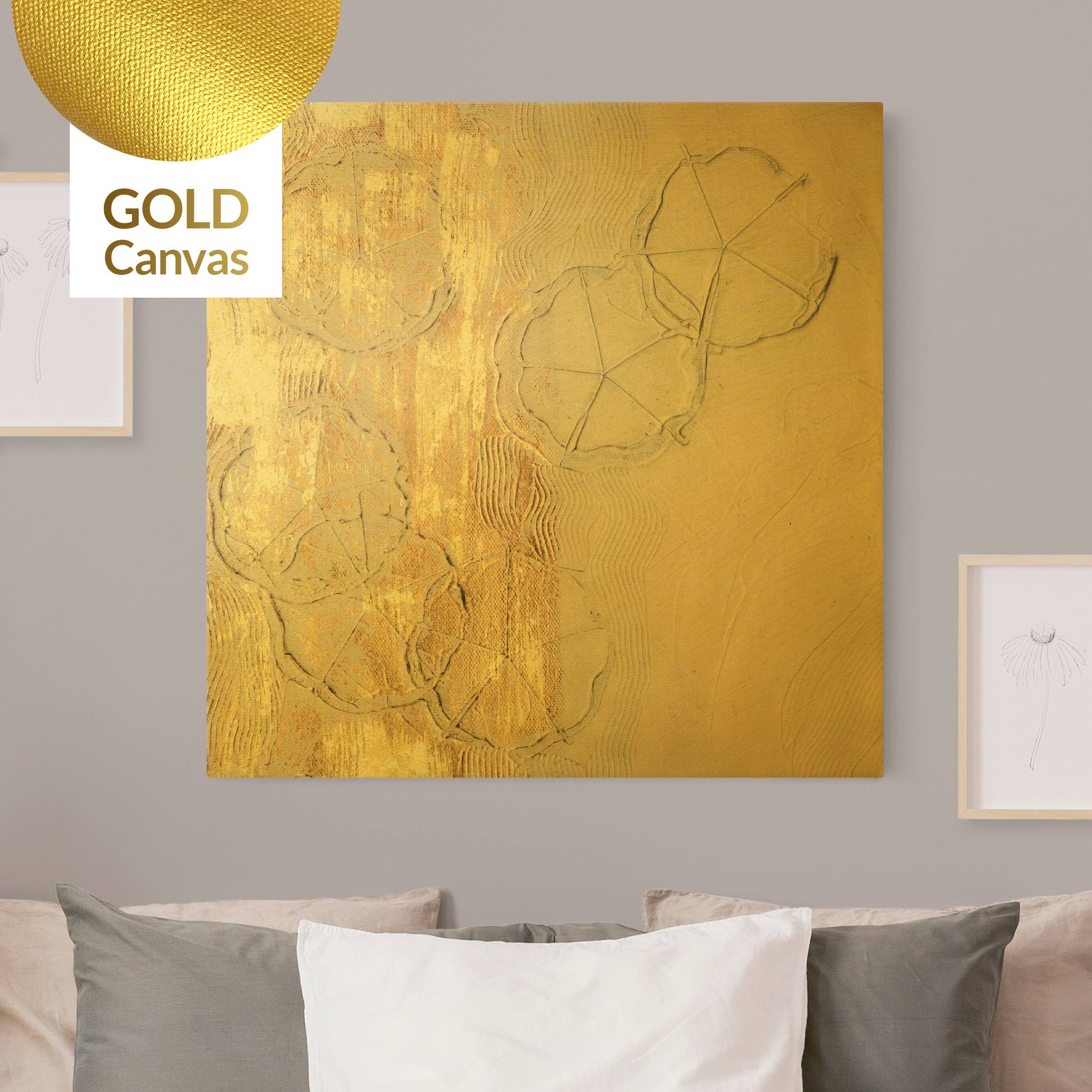 Leinwandbild Gold Kirschblütensaison Gold I