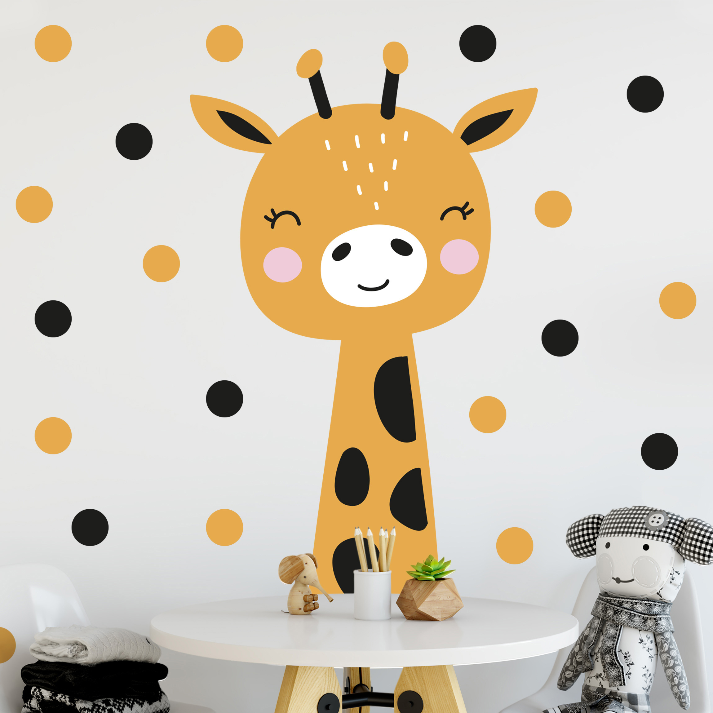 Wandtattoo 42-teilig Baby Giraffe