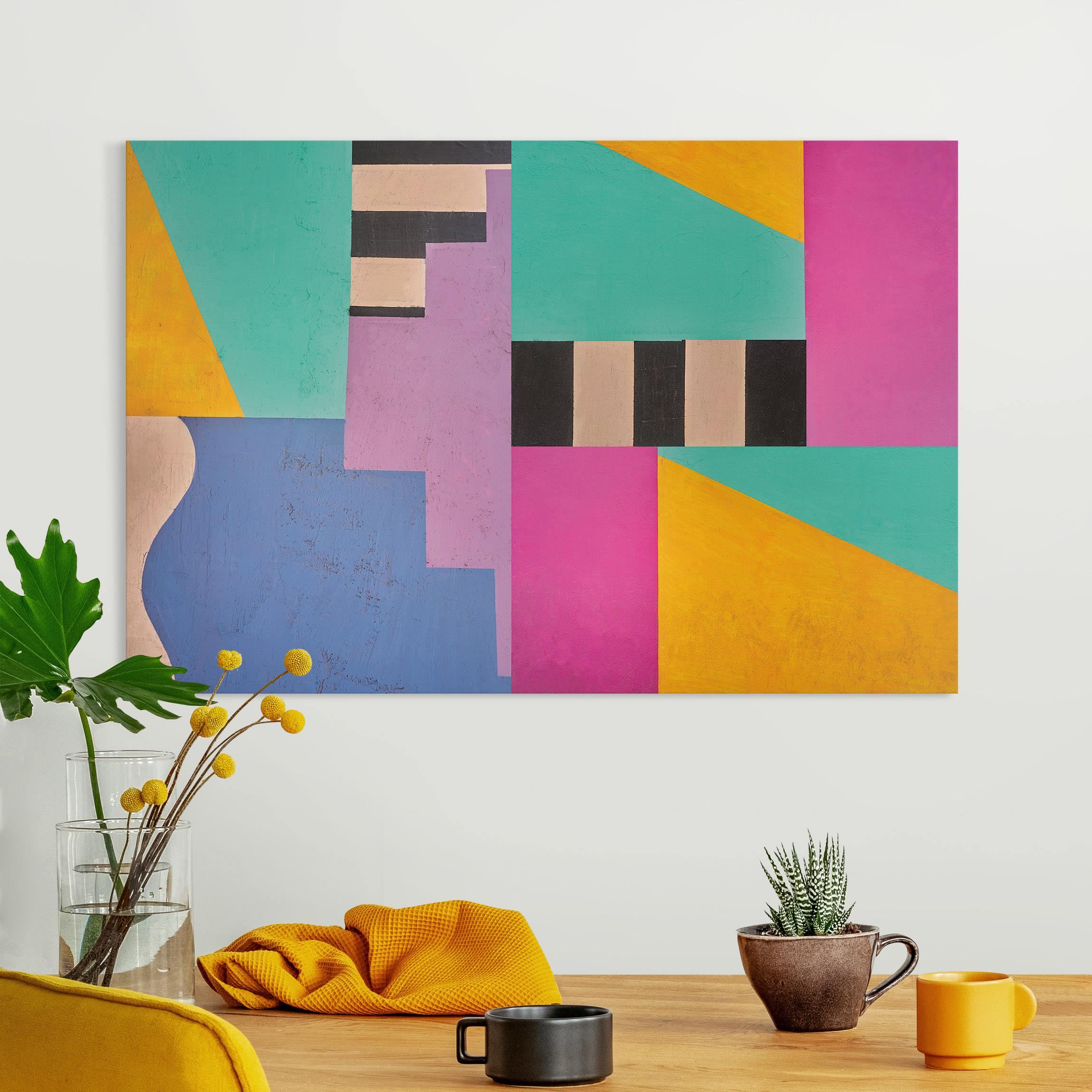 Leinwandbild Big Bold Color Block Concrete