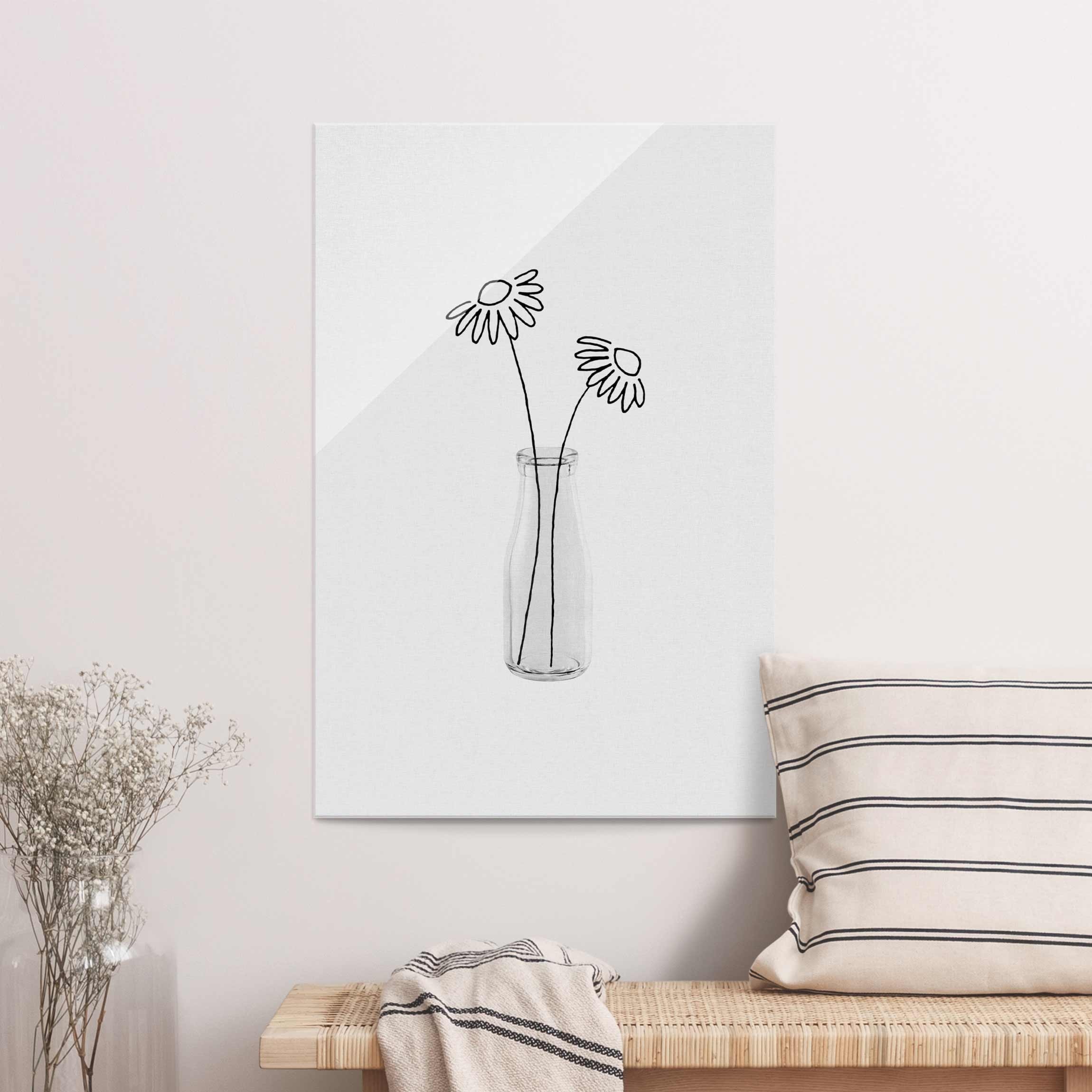 Glasbild Blumen Stillleben