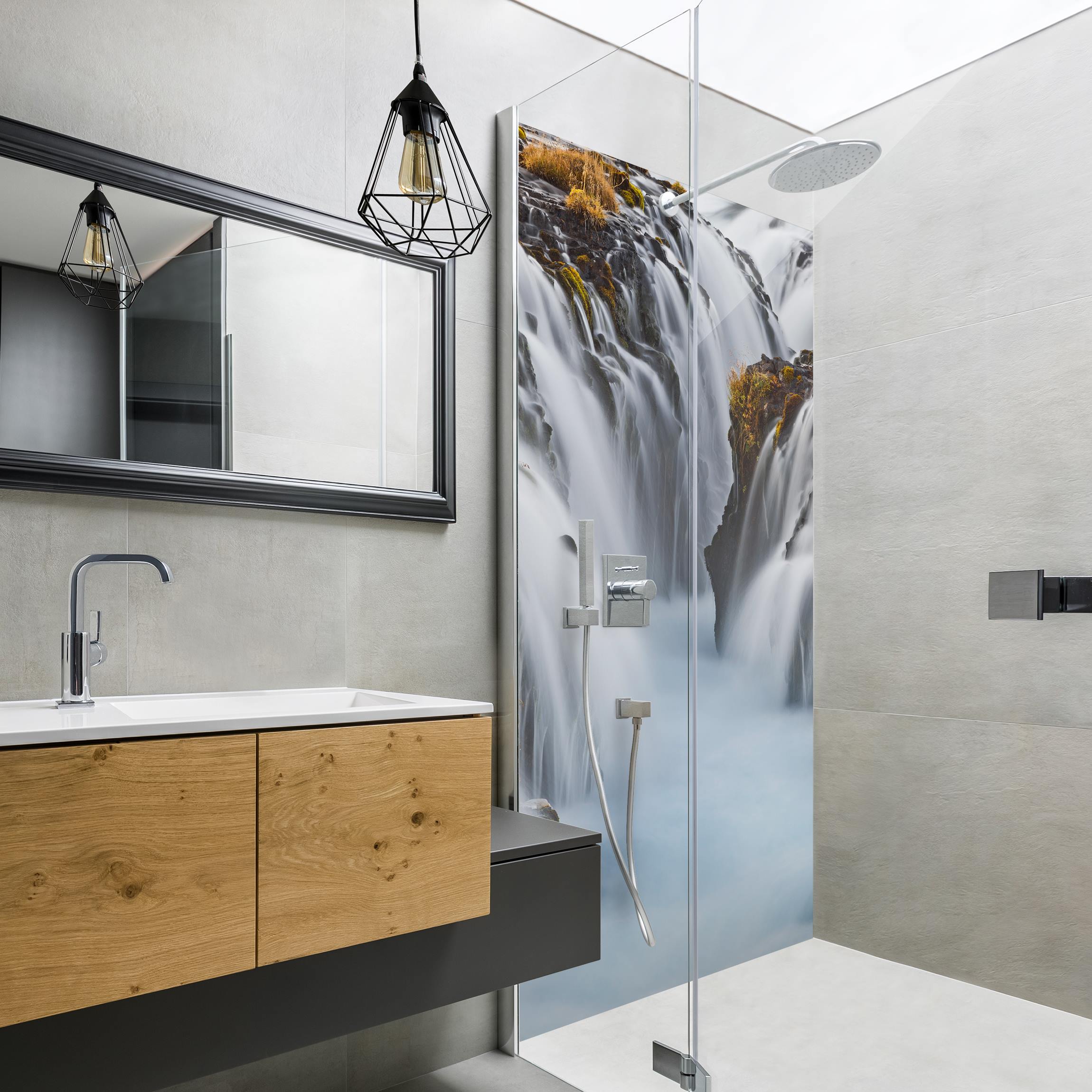 Duschrückwand Brúarfoss Wasserfall in Island