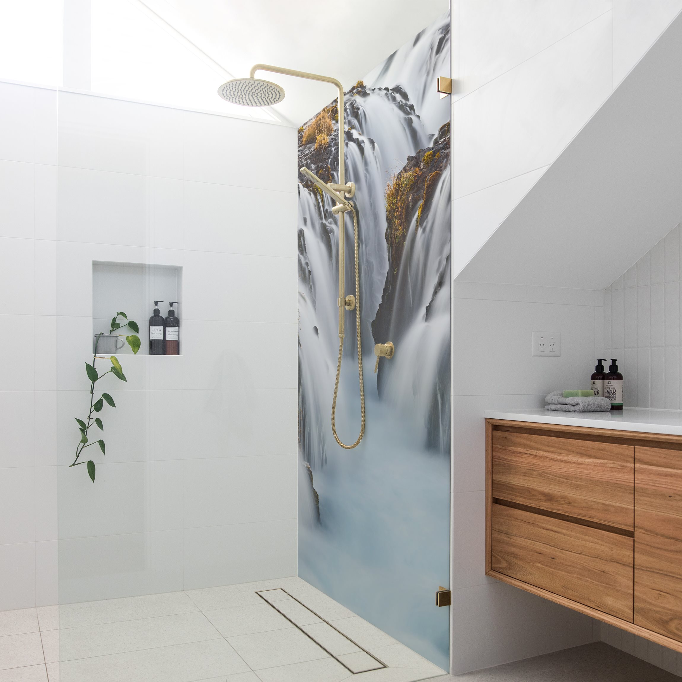 Duschrückwand Brúarfoss Wasserfall in Island