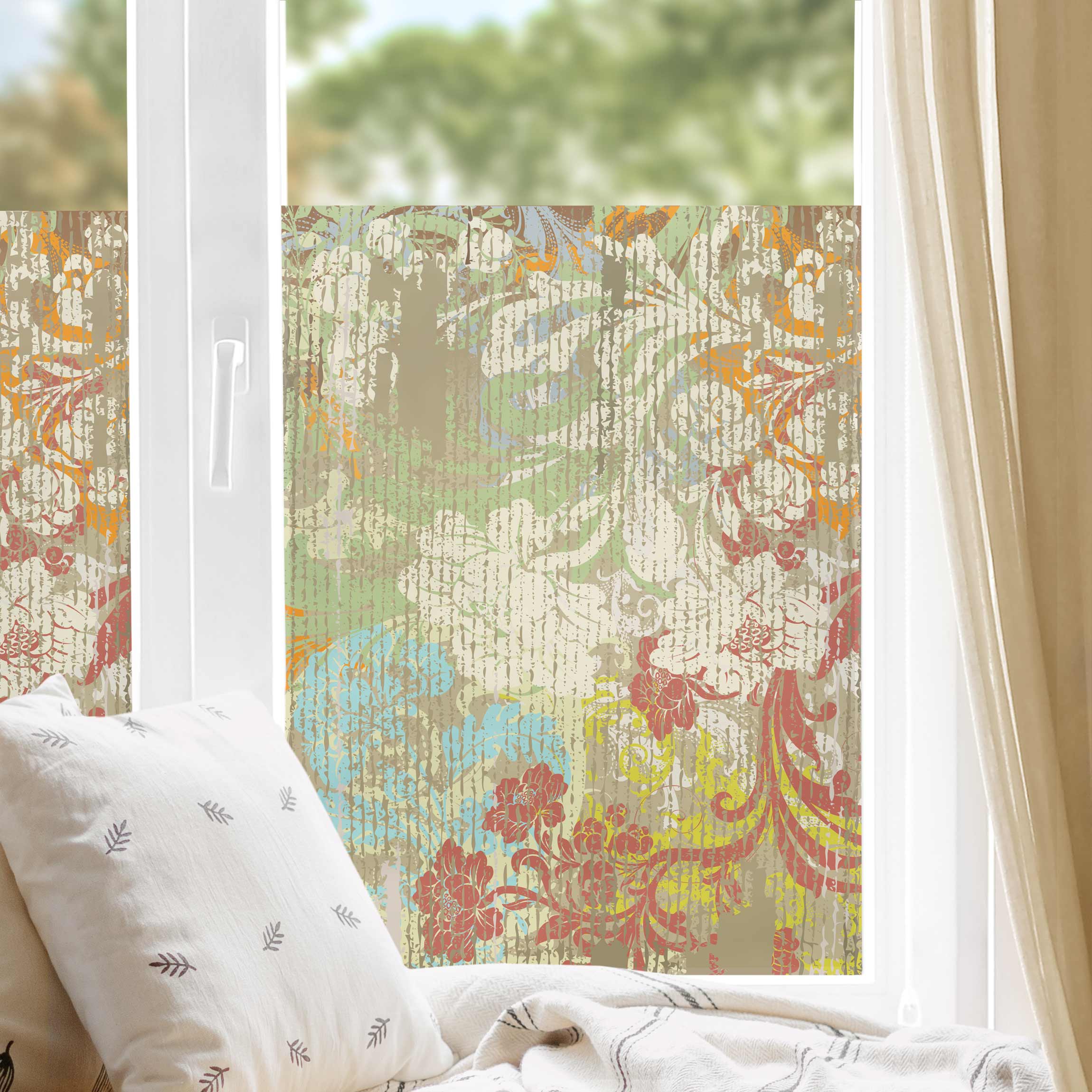 Fensterfolie Blüten vergangener Zeit